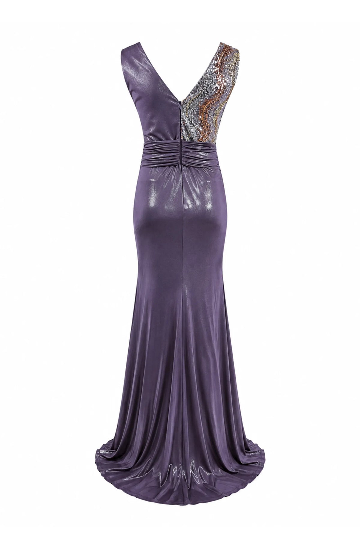 Fustan metallic two-tone
