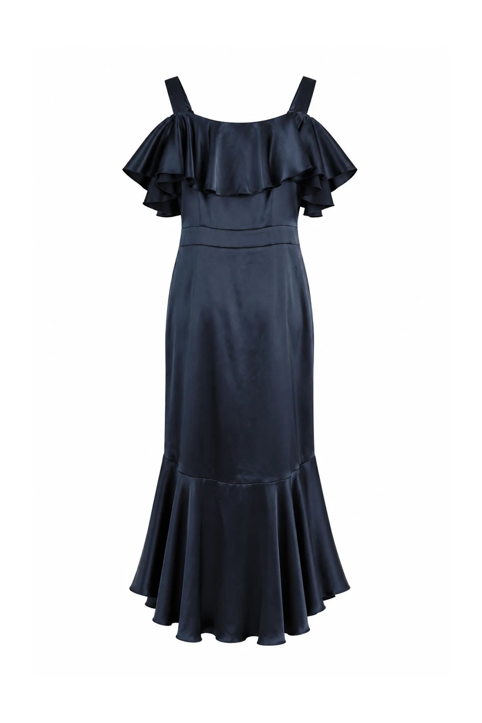 Fustan satin ruffle