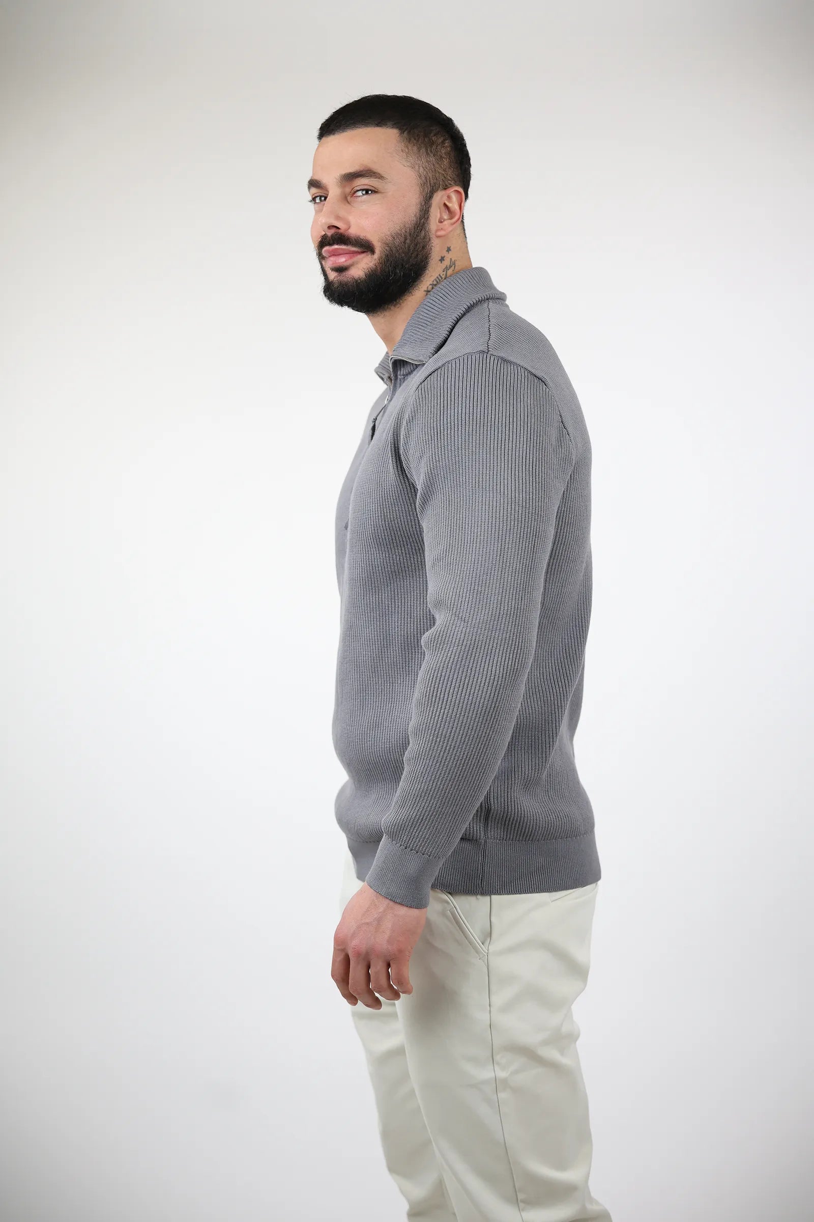 XHEMPER Funnel Neck Rib