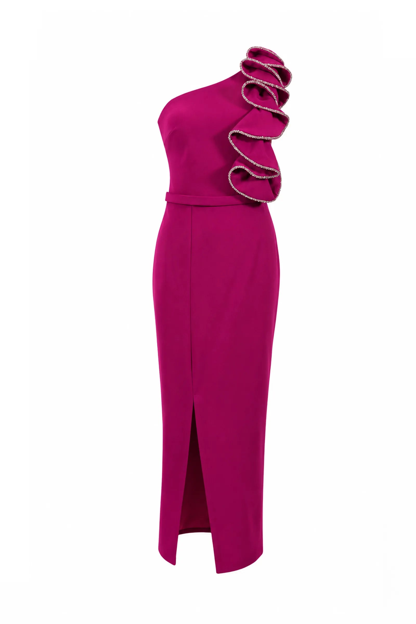 Fustan fuchsia volane