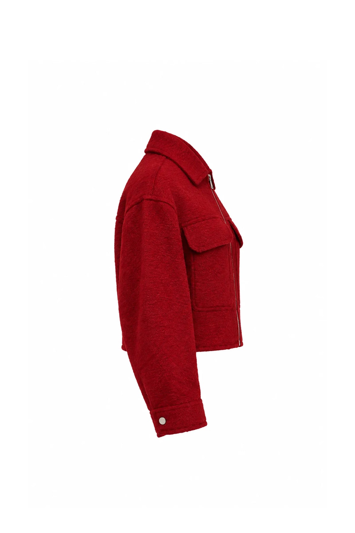 Jakne wool look zip up