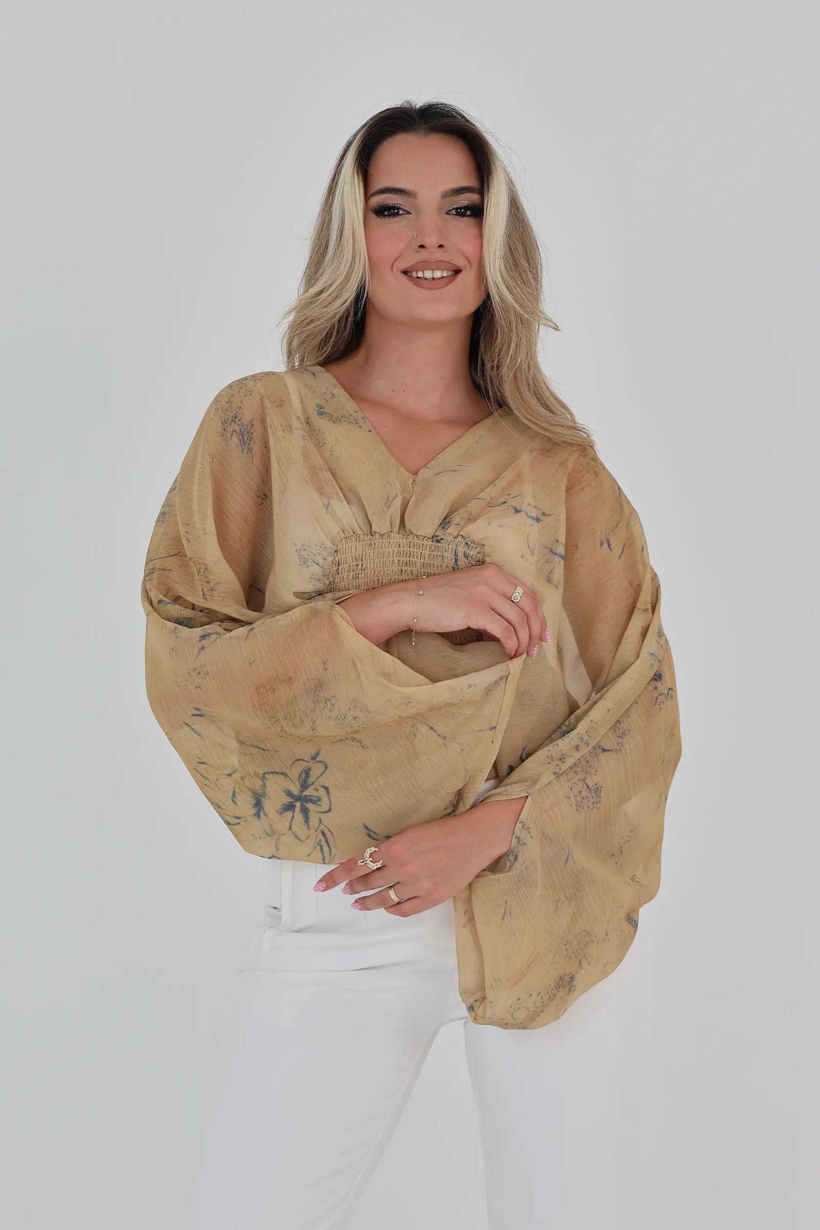 Bluze v-neck butterfly
