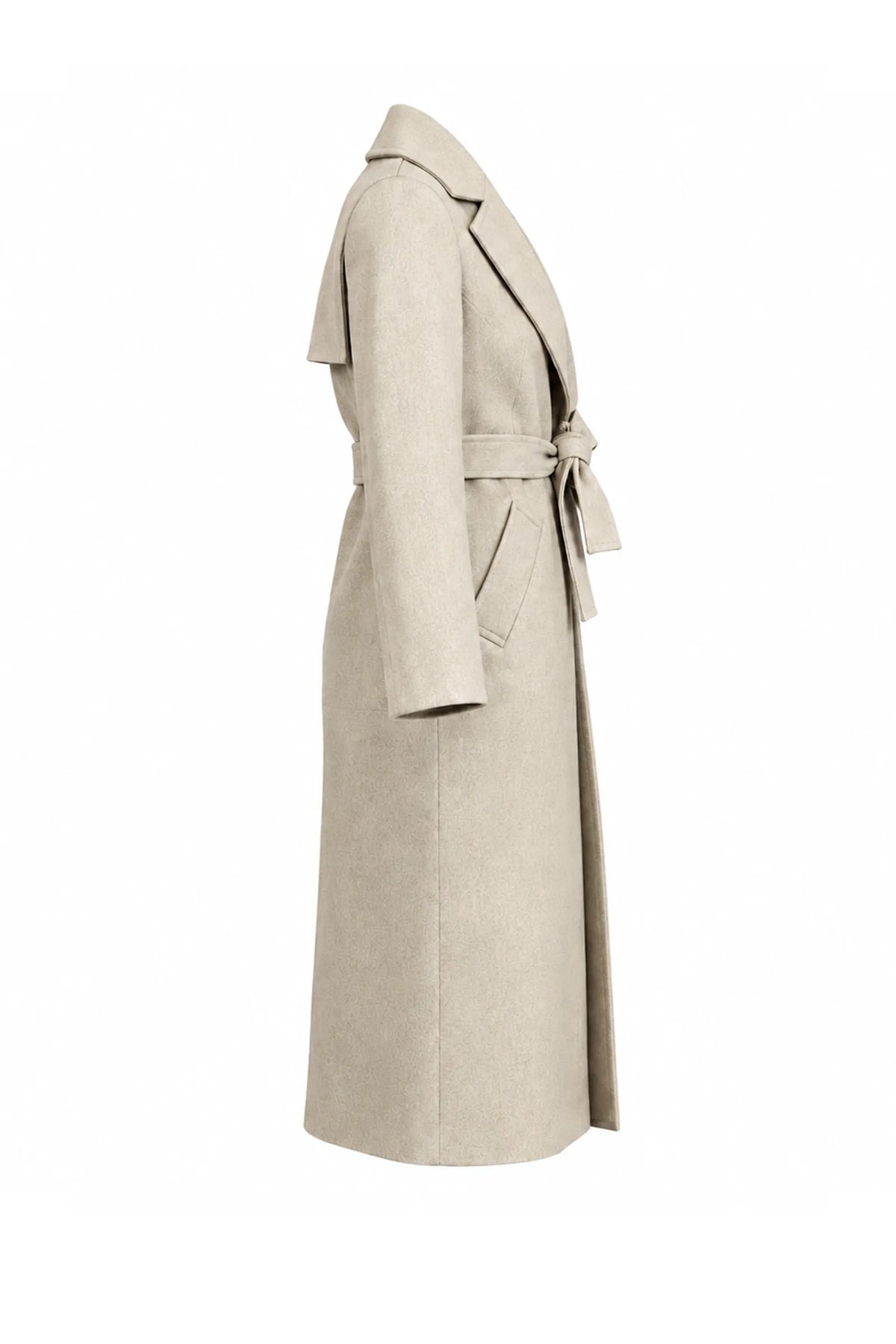 Pallto asymmetrical tie-waist