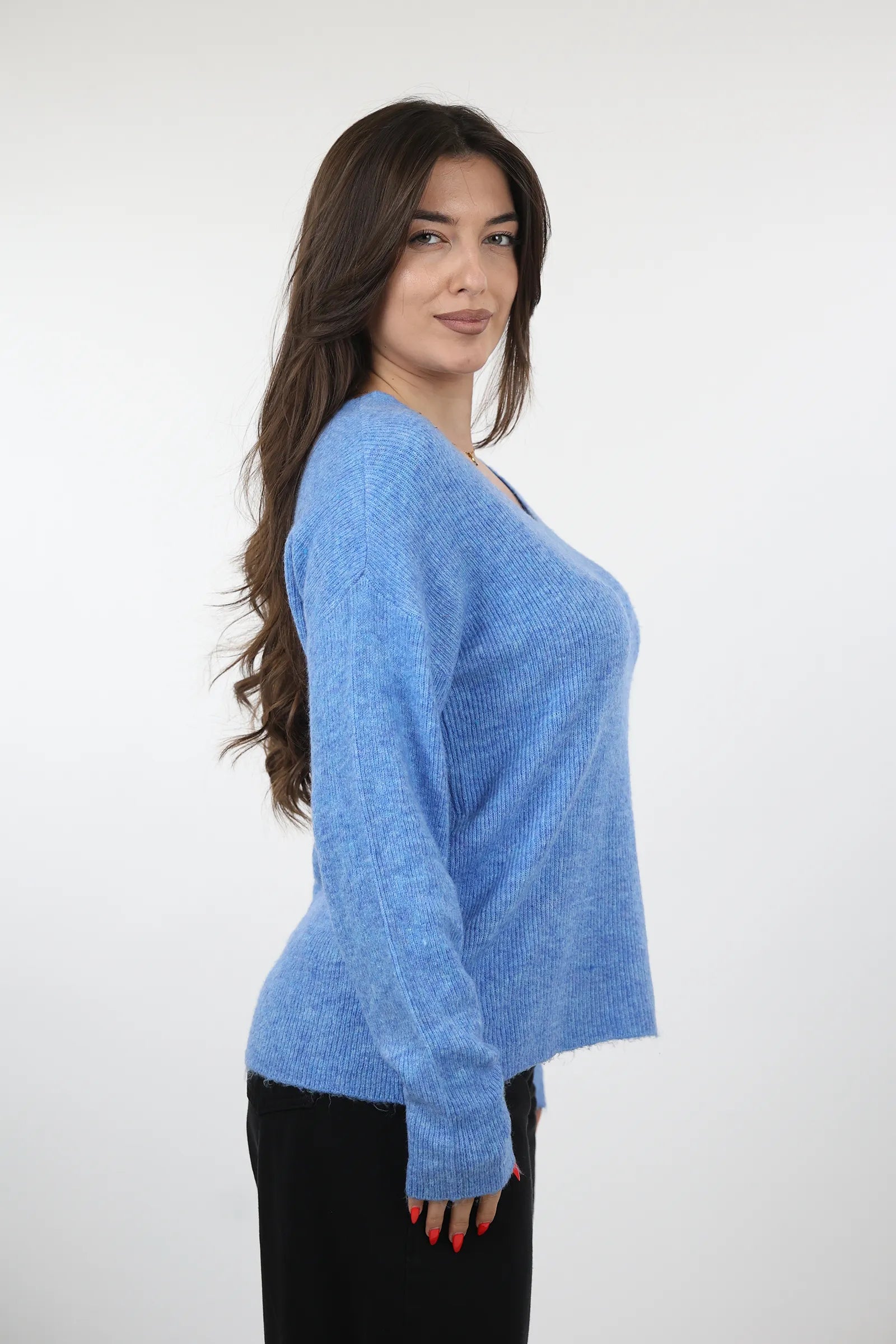 XHEMPER Deep V Knit