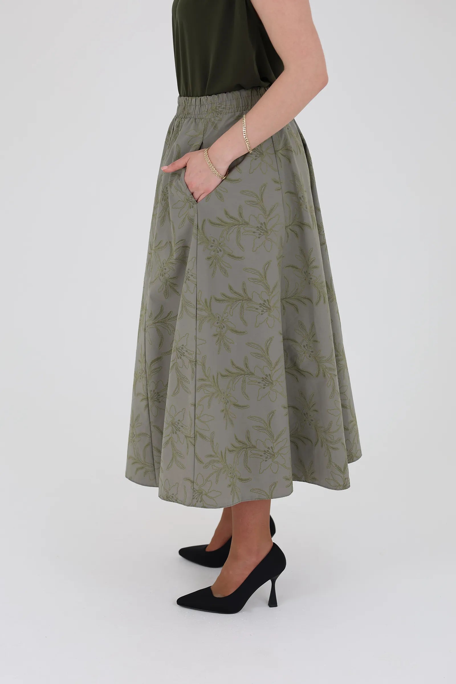Fund floral midi