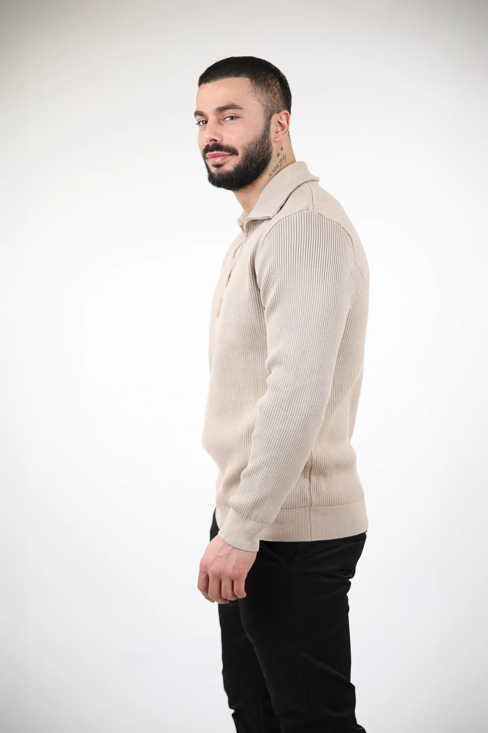 XHEMPER Funnel Neck Rib