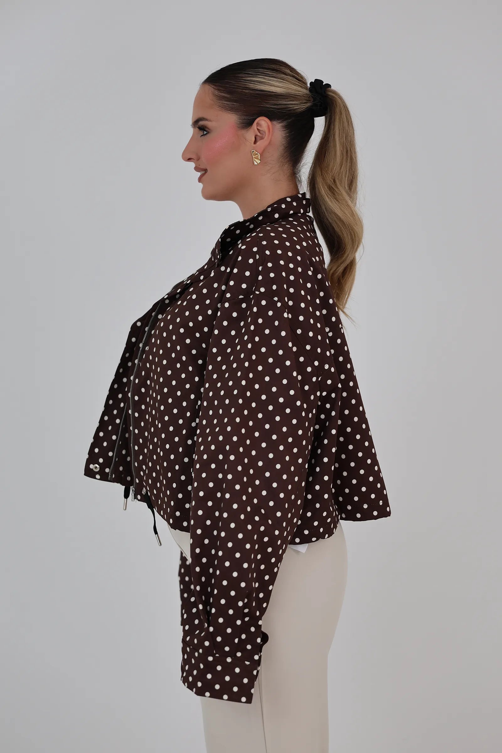 Jakne brown crop coat
