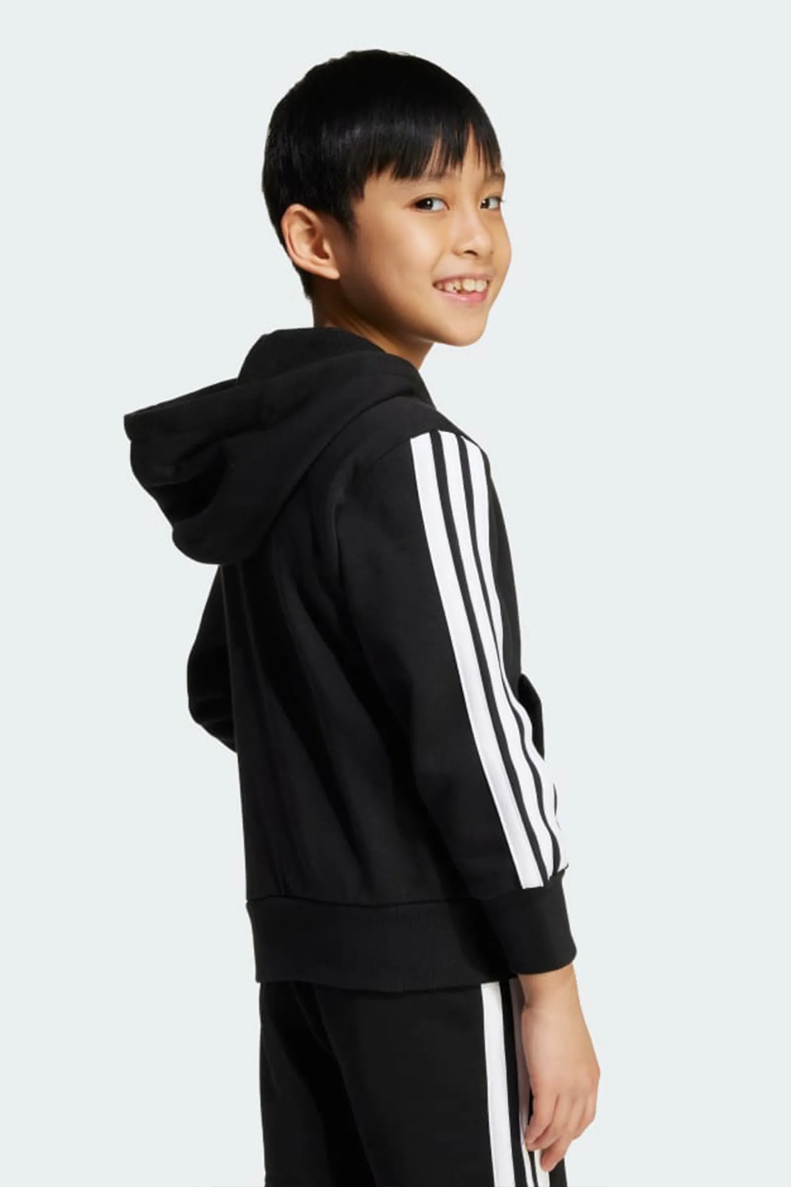 DUKS ADIDAS SPORTSWEAR ATHLETIC ZIP-UP HOODIE IN BLACK