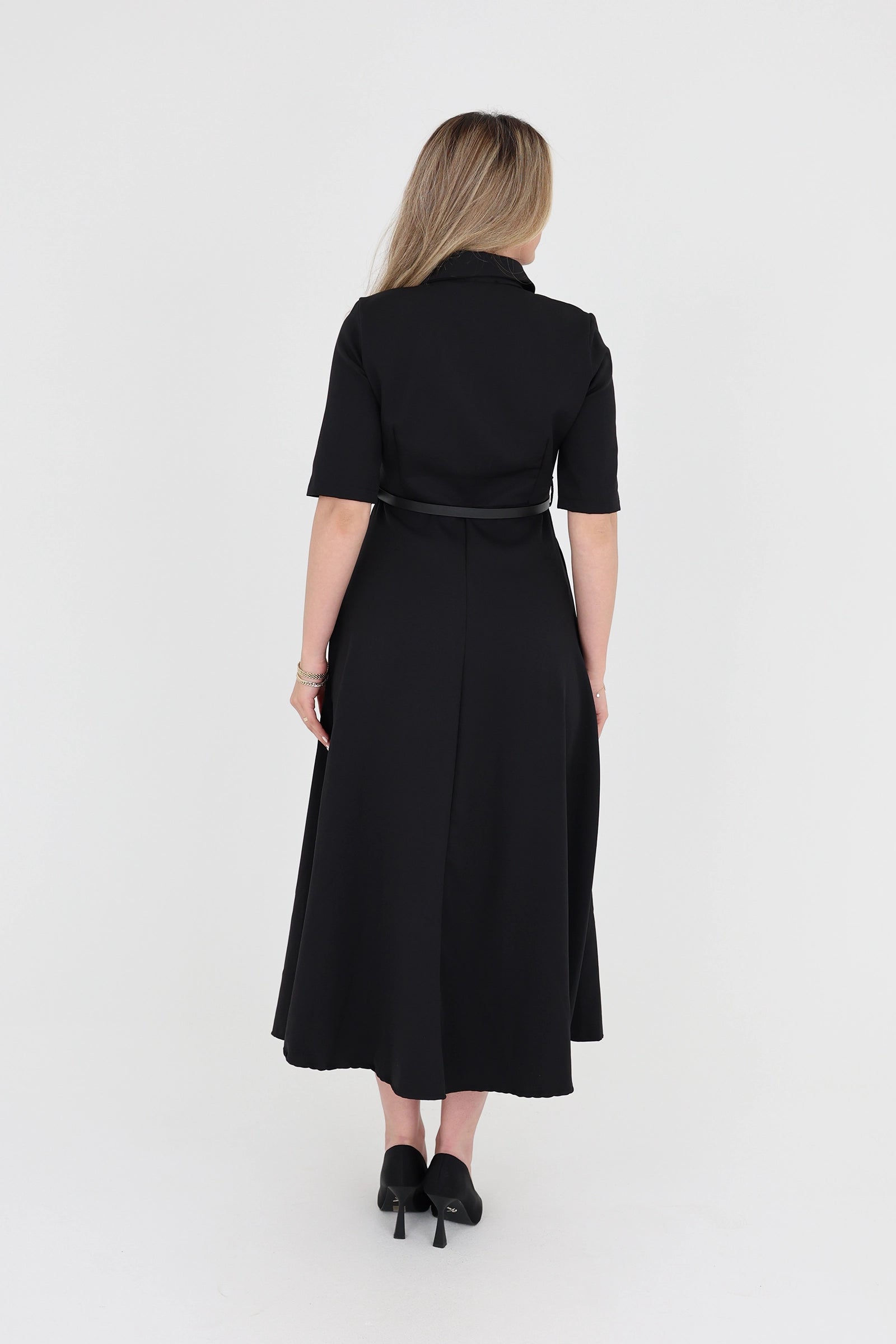 Fustan belted a-line