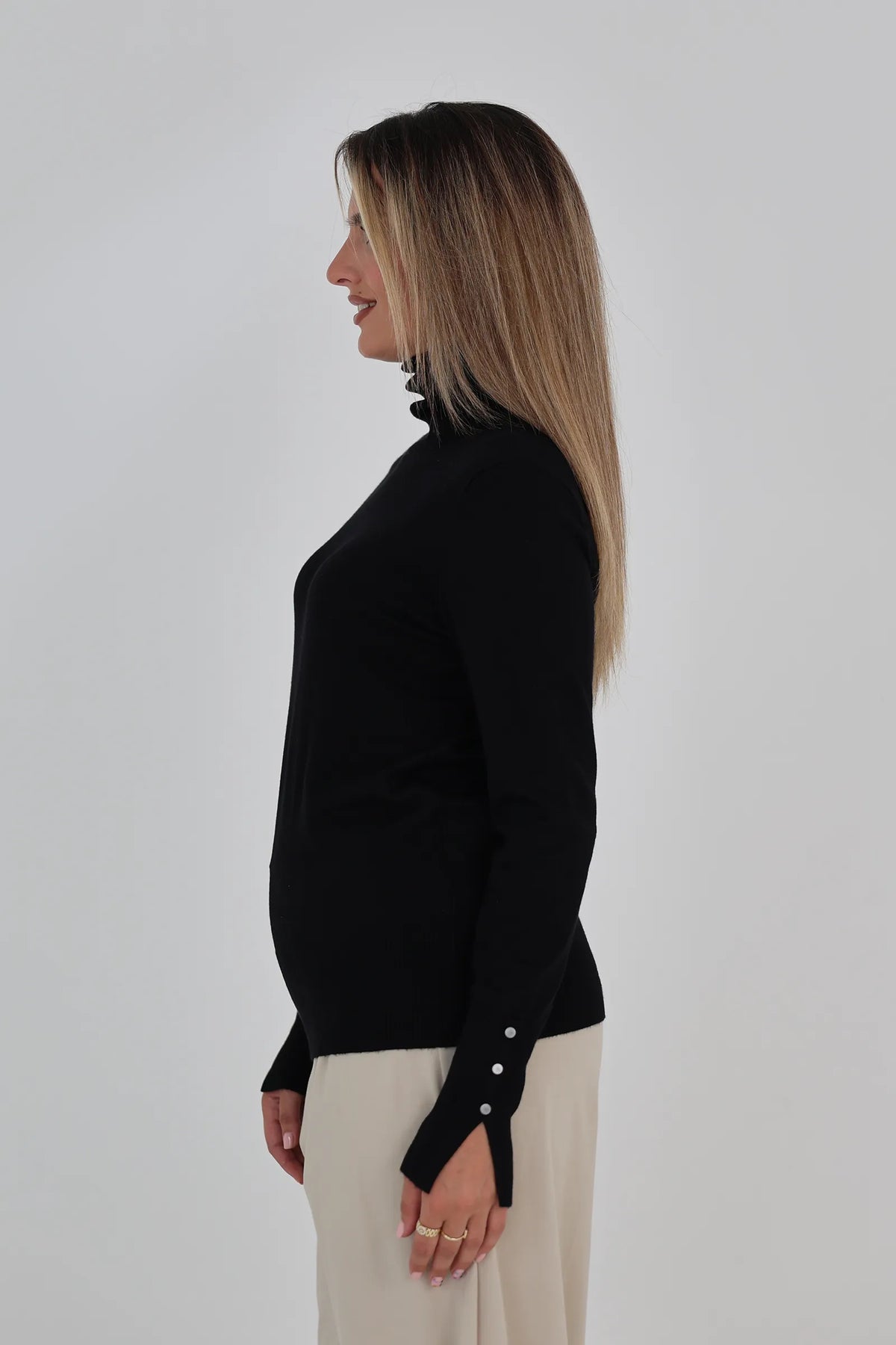 Rrollke mock neck top