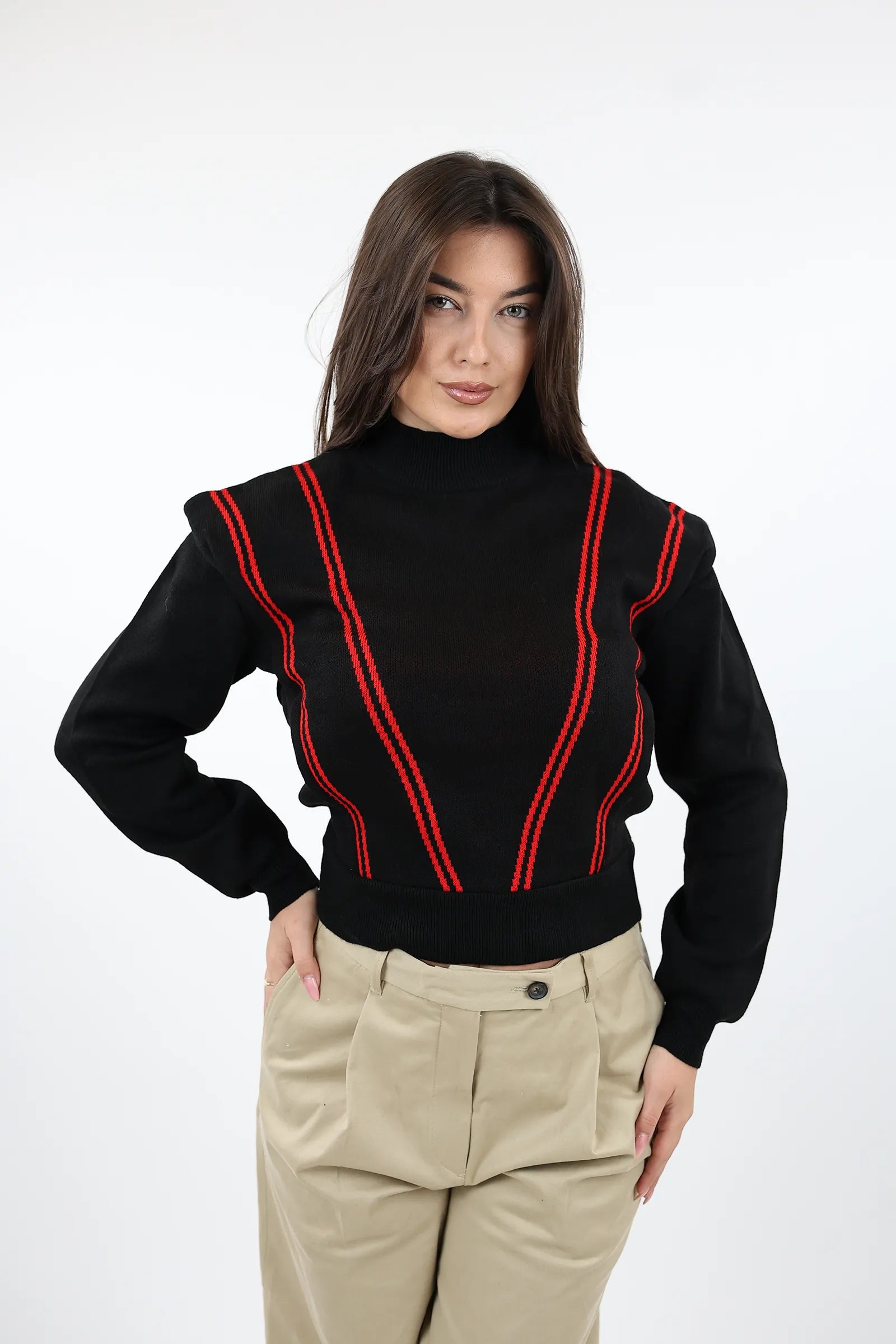RROLKË BLACK AND RED STRIPE
