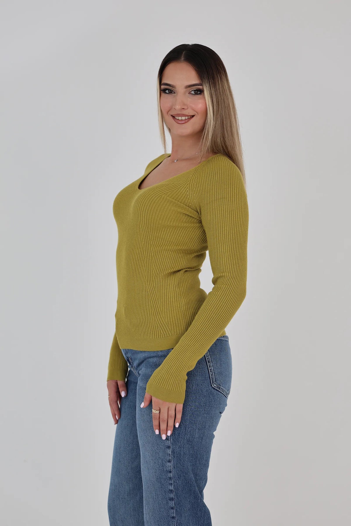 Bluze v-neck knit