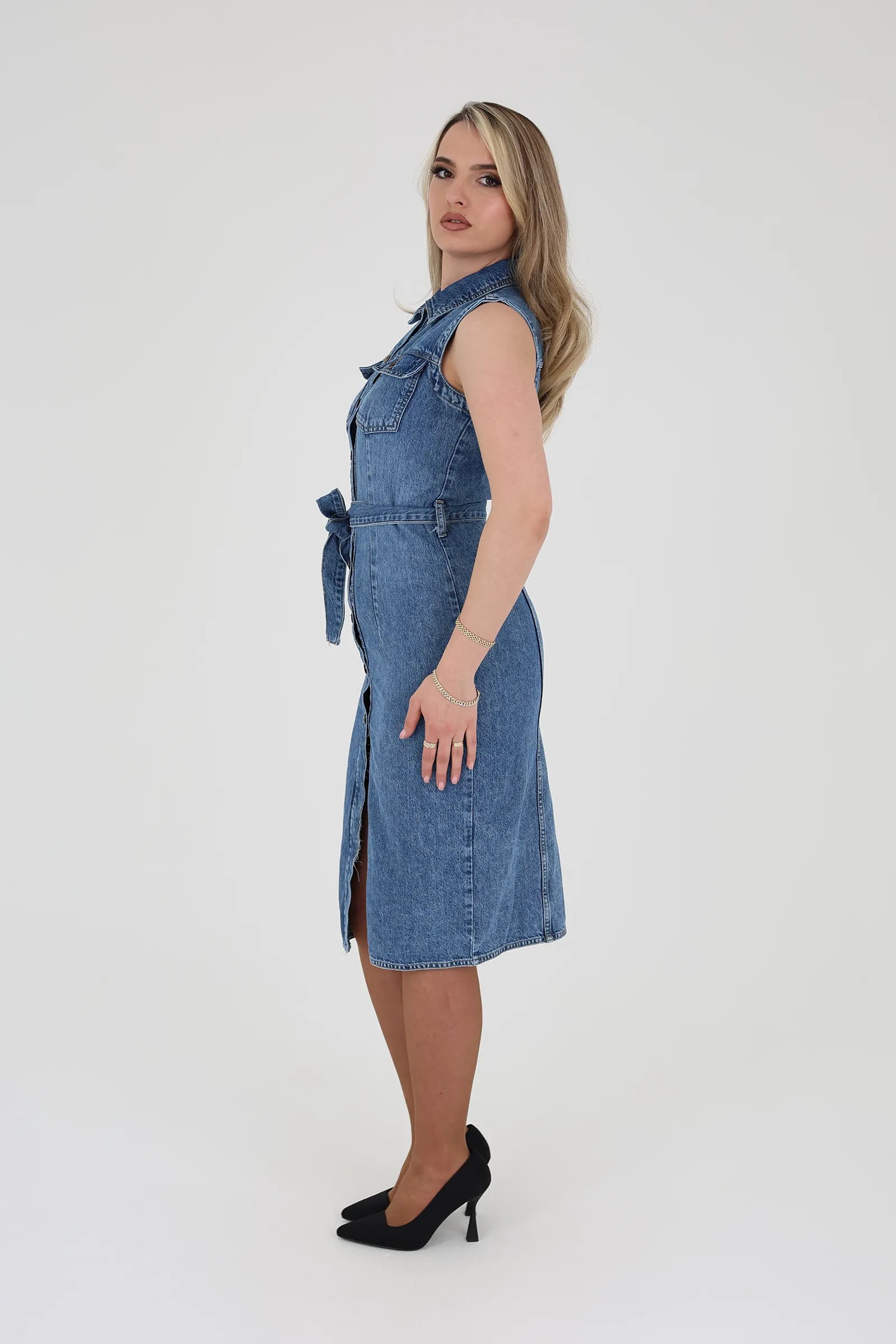 Fustan sleeveless indigo