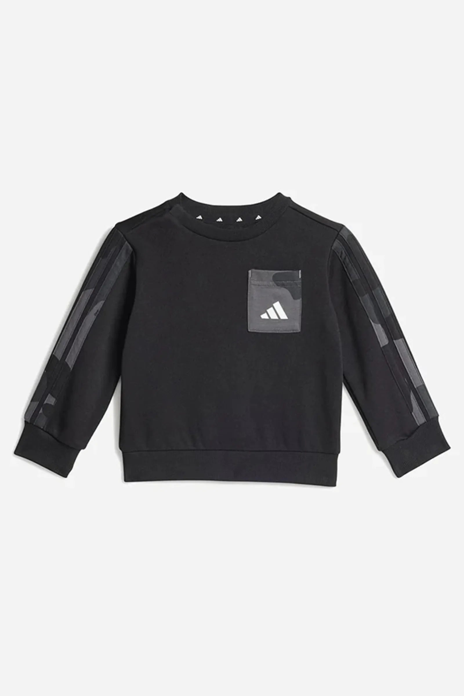 SET Adidas Black Essentials Camo Fleece Infant Kids Sweatshirt & Joggers Set