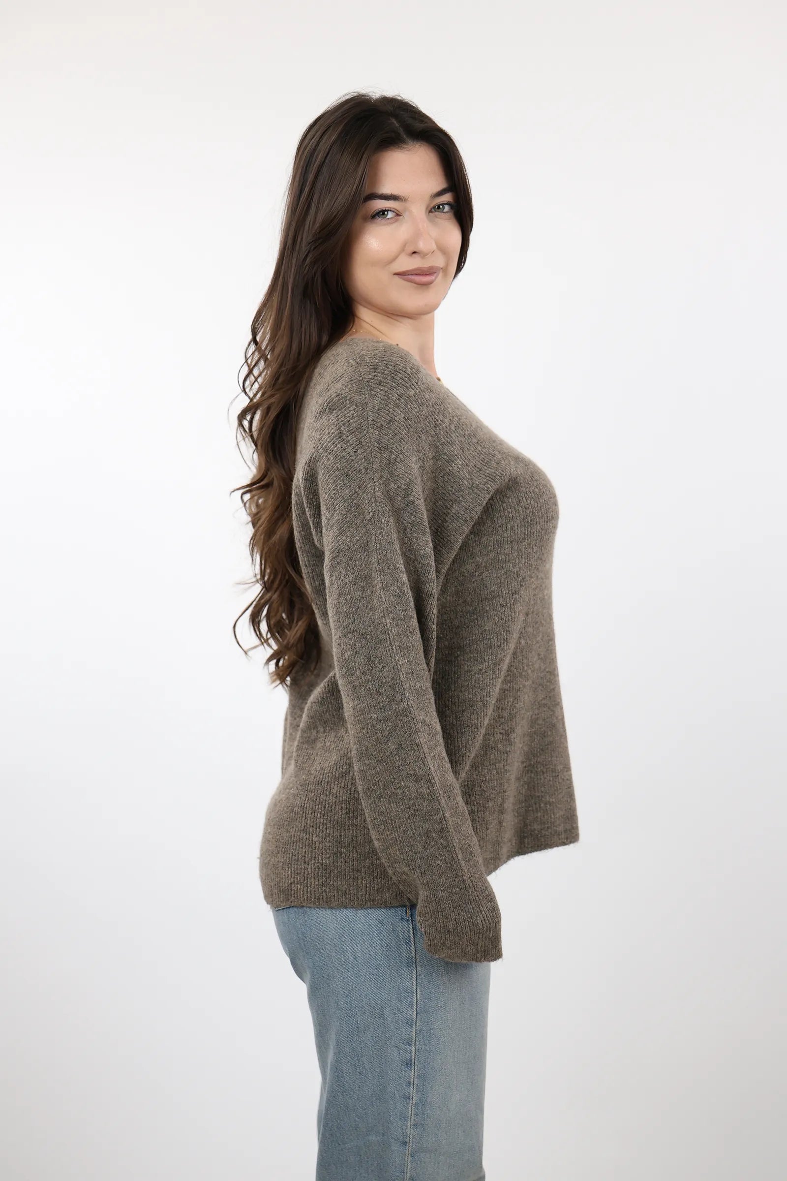 XHEMPER Deep V Knit
