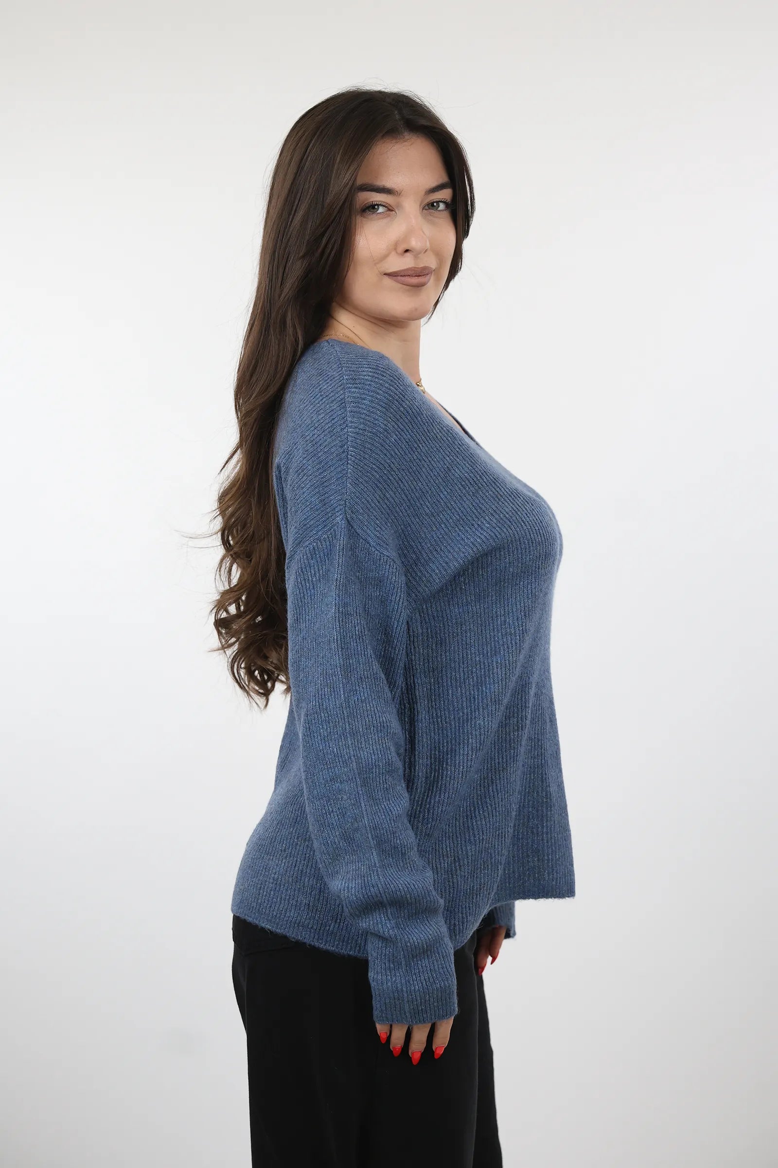 XHEMPER Deep V Knit