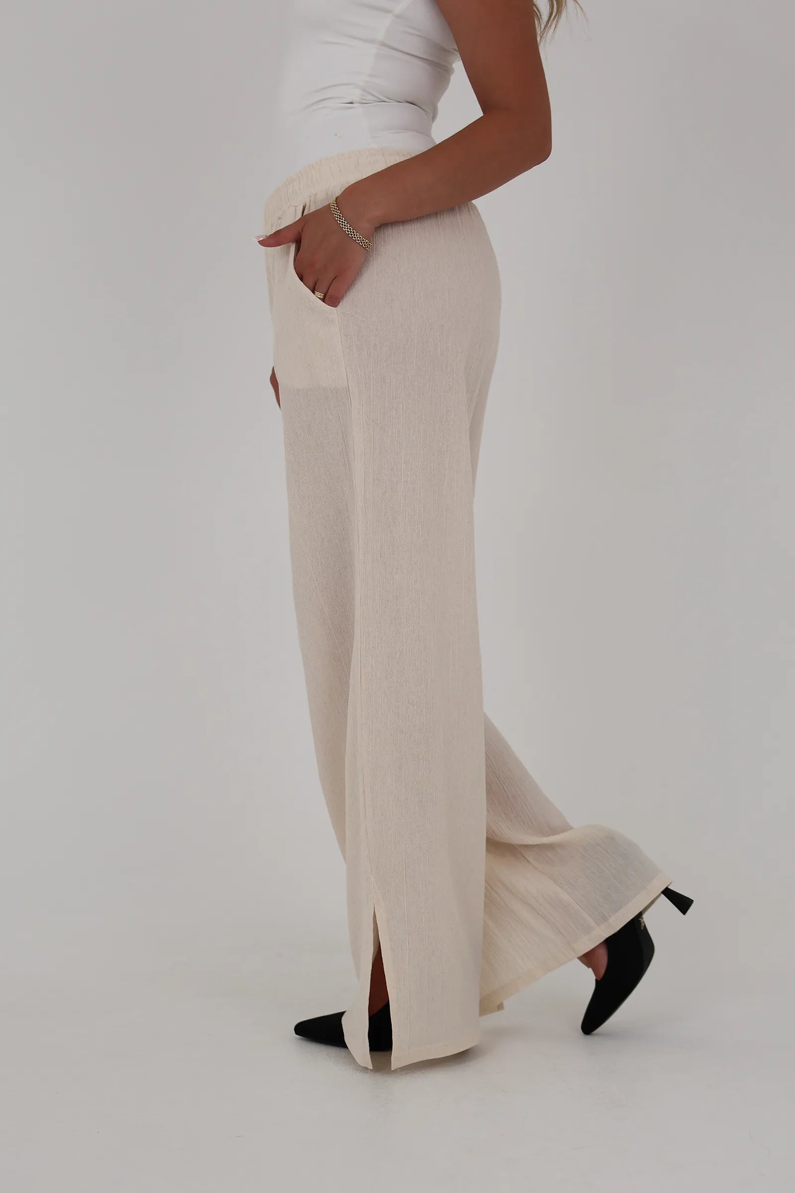 Pantallona relaxed wide leg