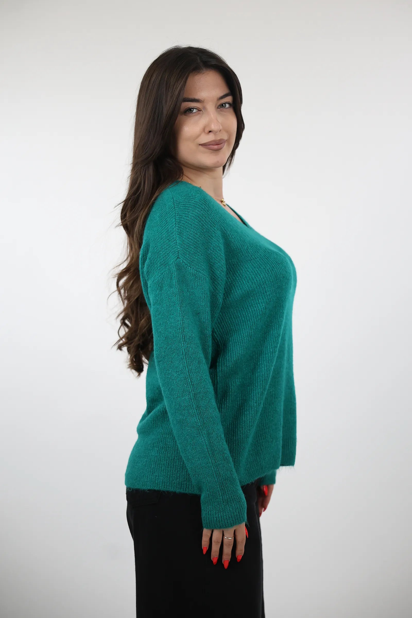 XHEMPER Deep V Knit