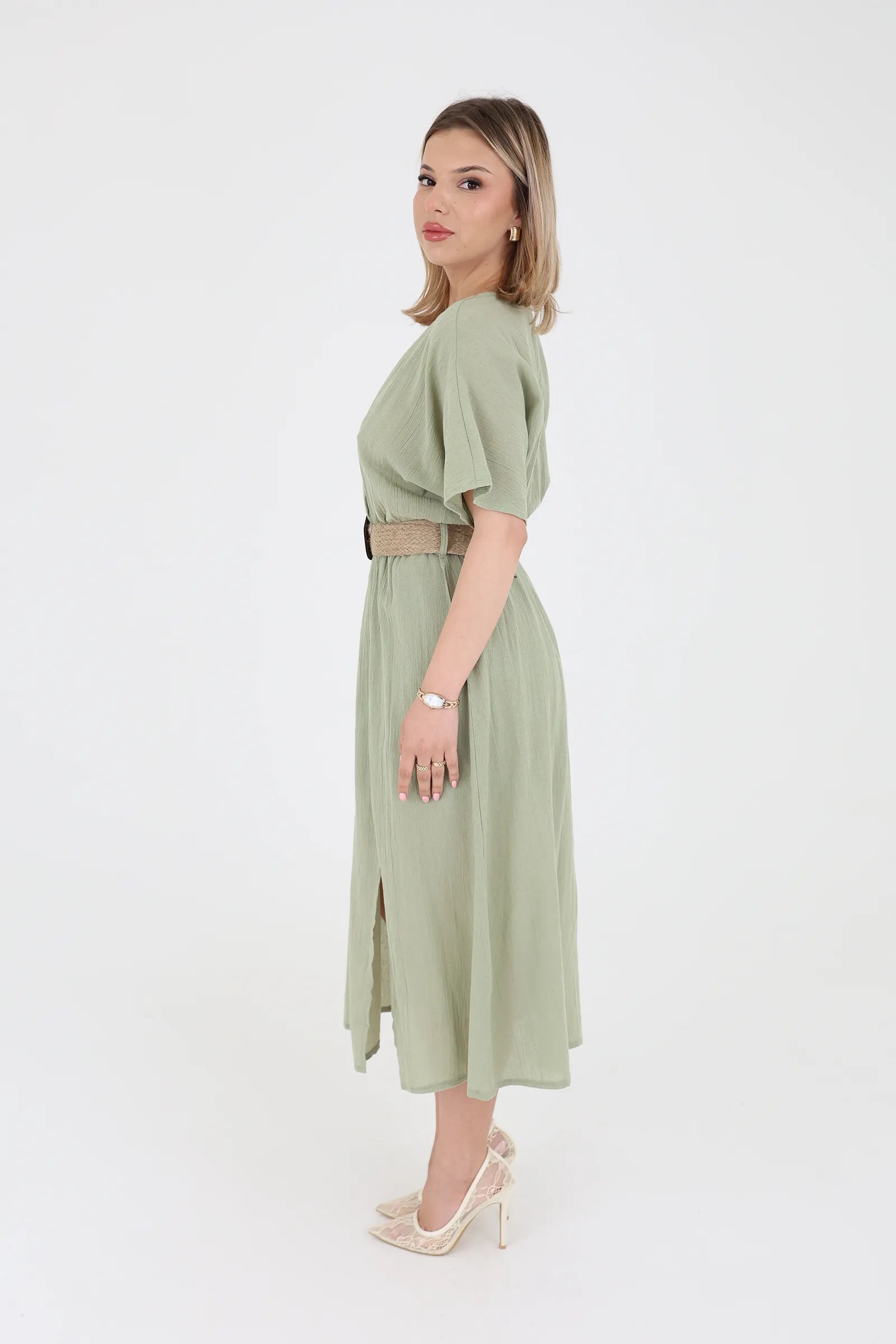 Fustan linen midi