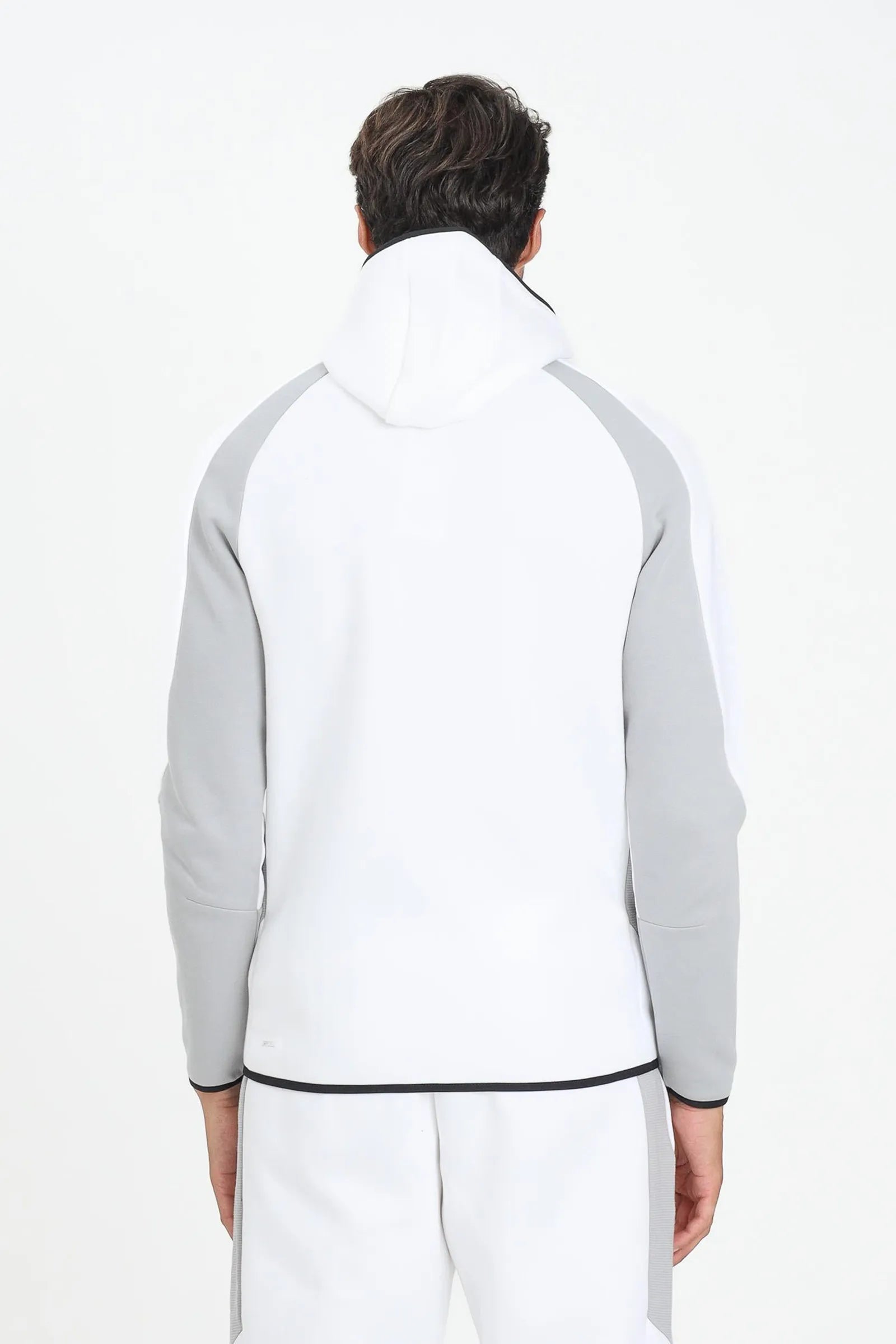 DUKS PUMA MEN'S EVOSTRIPE ZIP-UP HOODIE IN WHITE