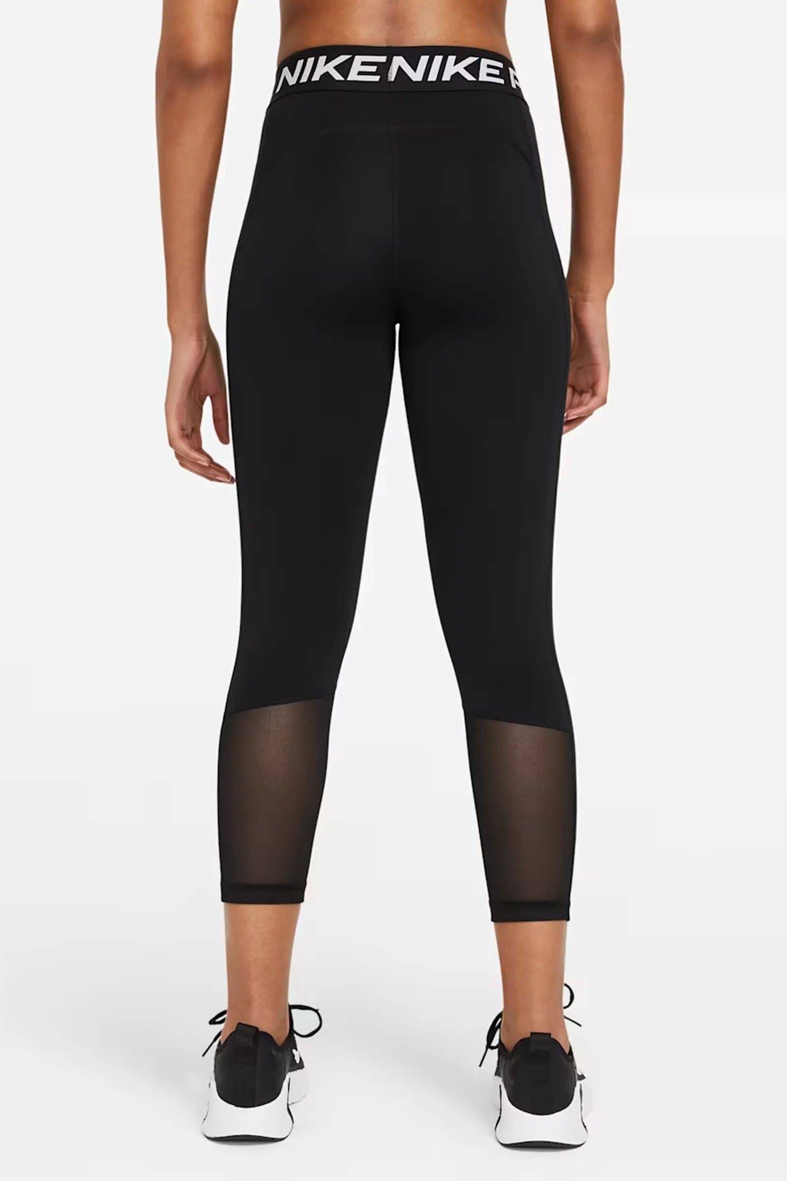 HELLANKE Nike Pro Women's Mid-Rise Crop Mesh-Panel Leggings