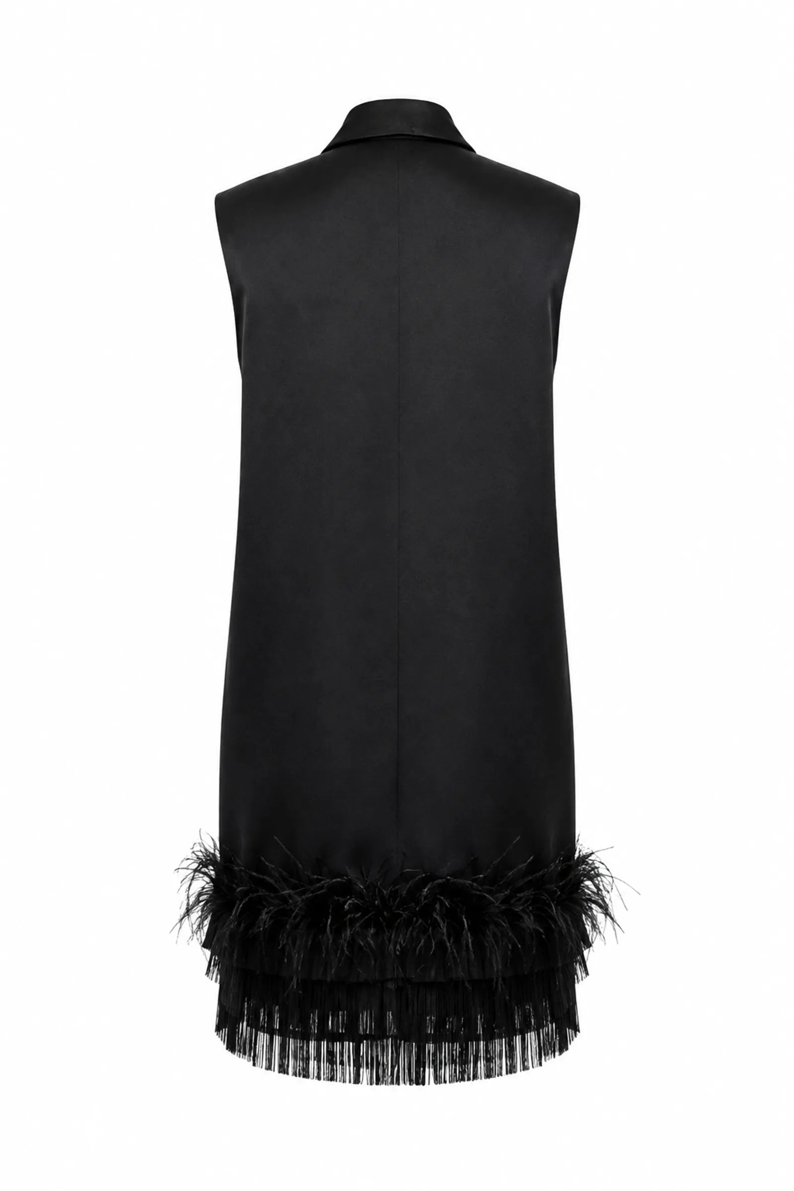 Fustan satin fringe