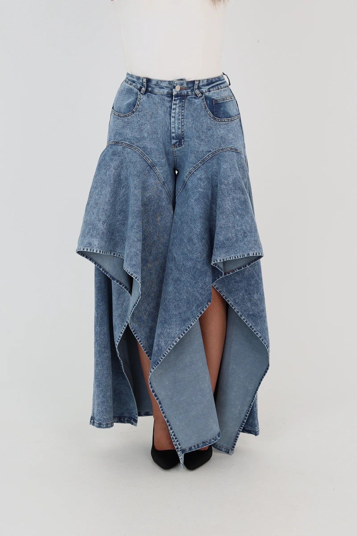Farmerka asymmetrical denim