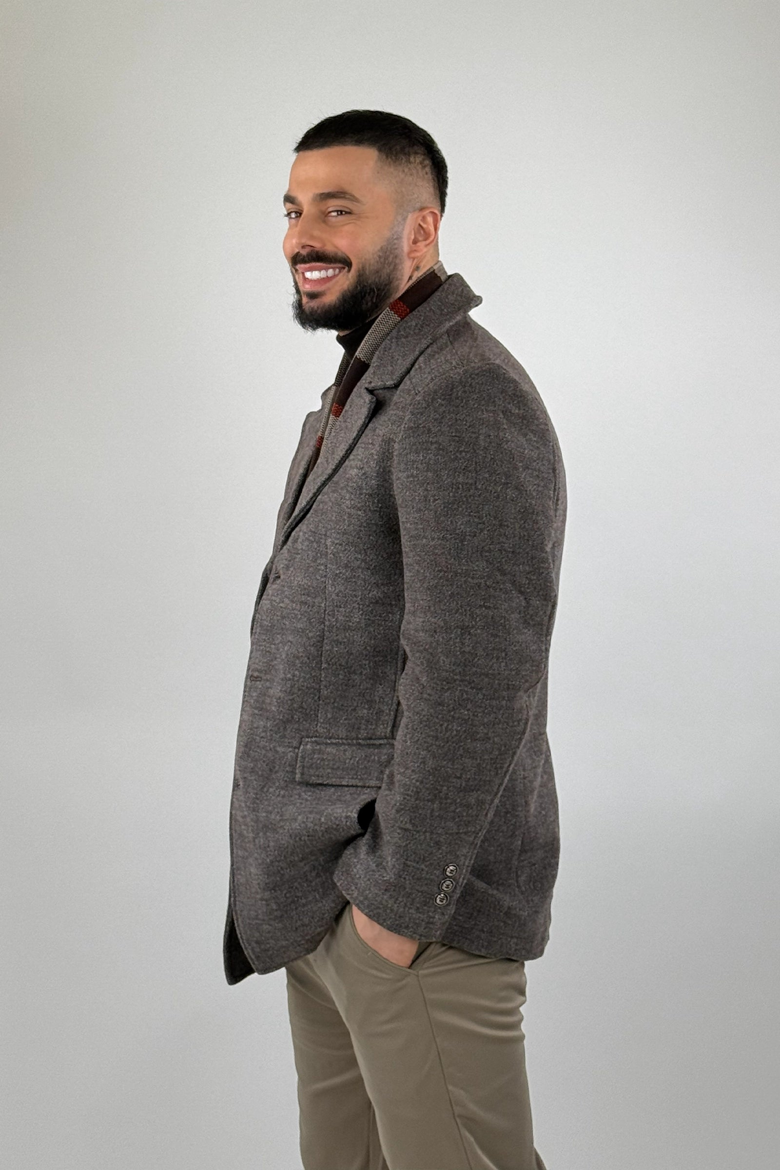 Pallto slim fit roll neck