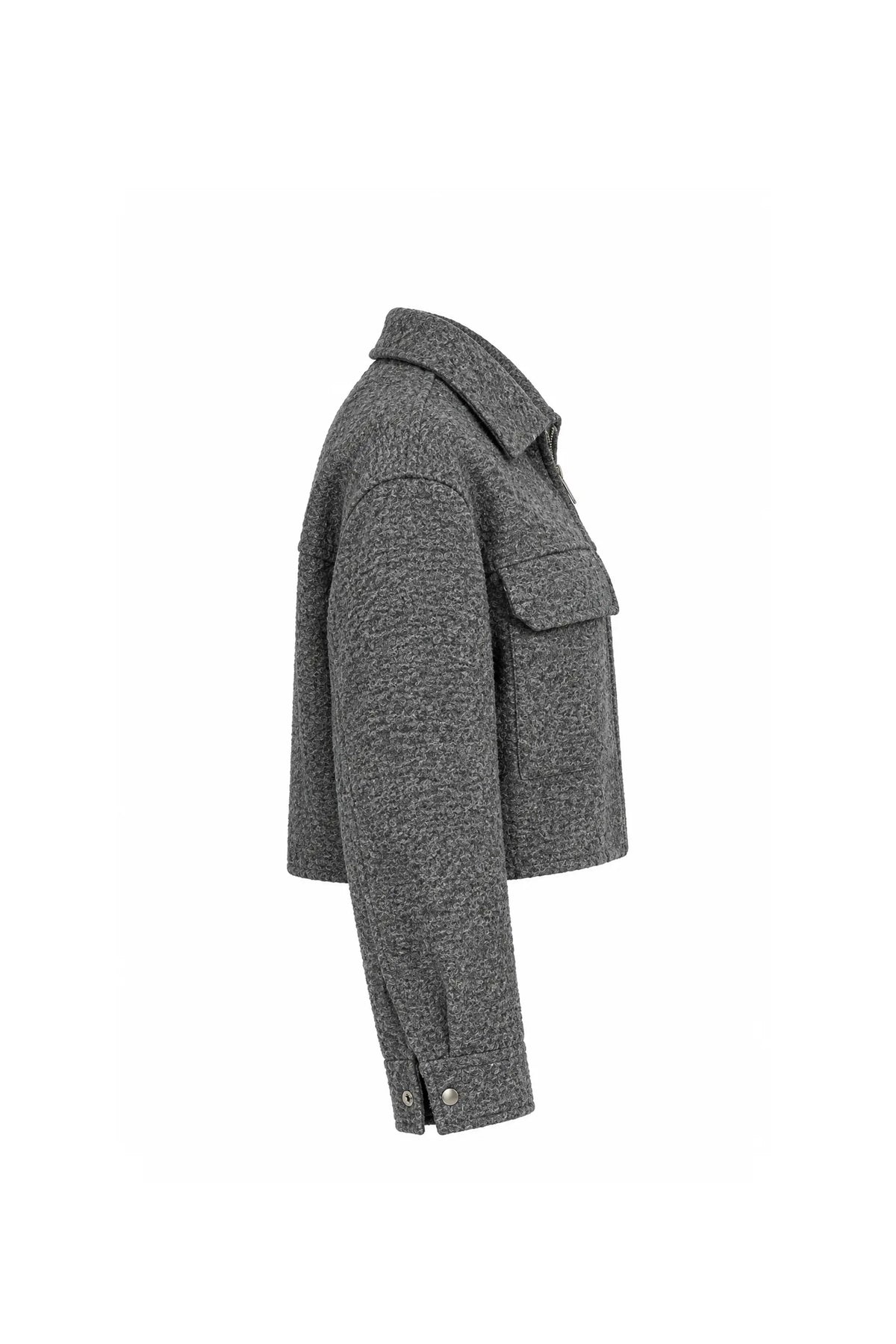 Jakne wool look zip up