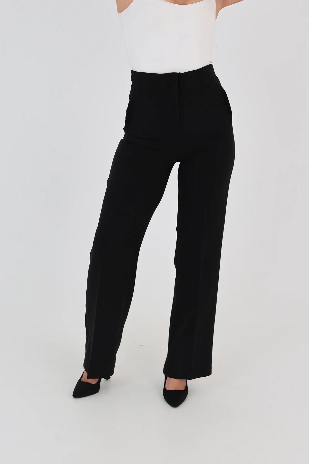 Pantallona wide-leg cropped