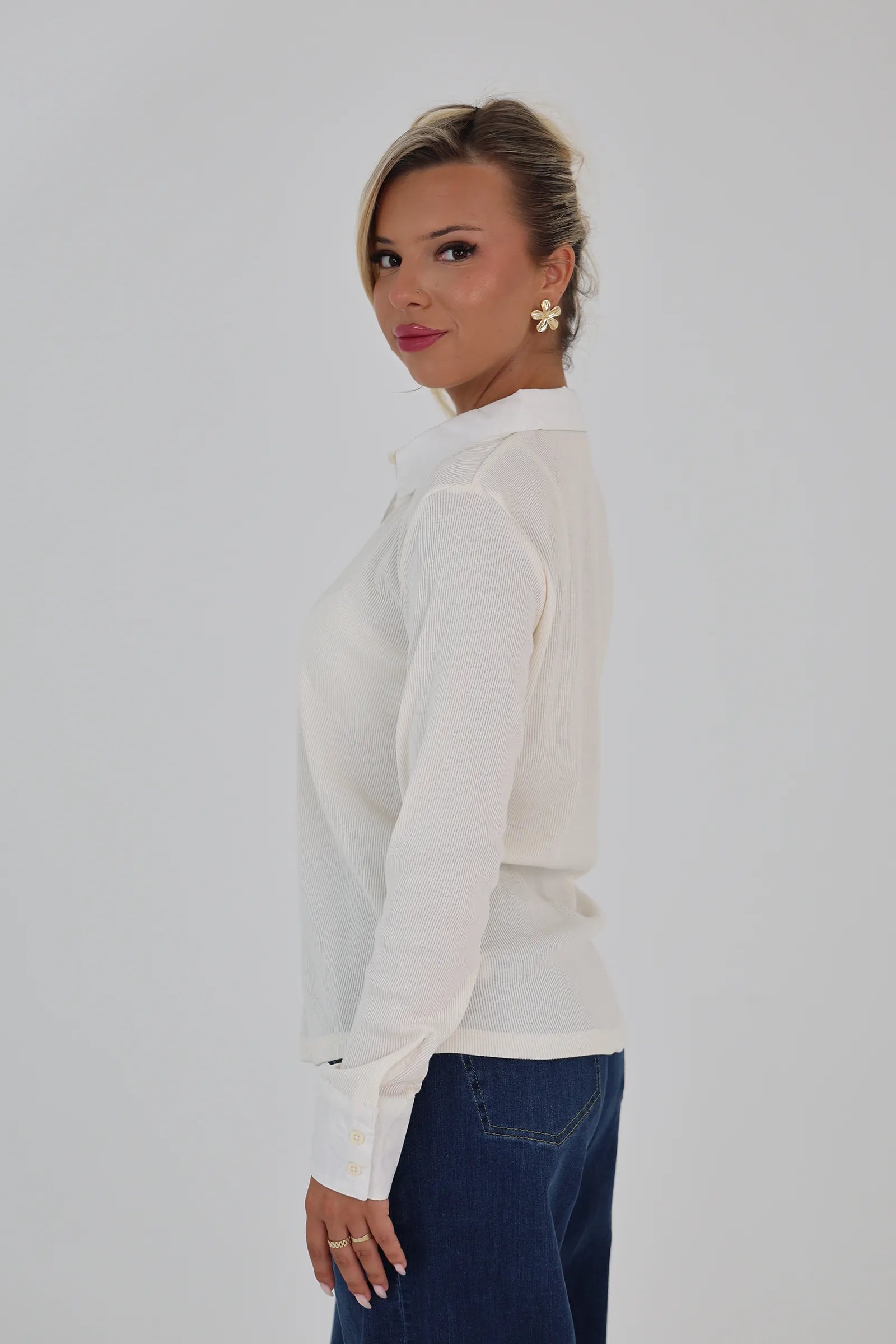Bluze sheer pointelle