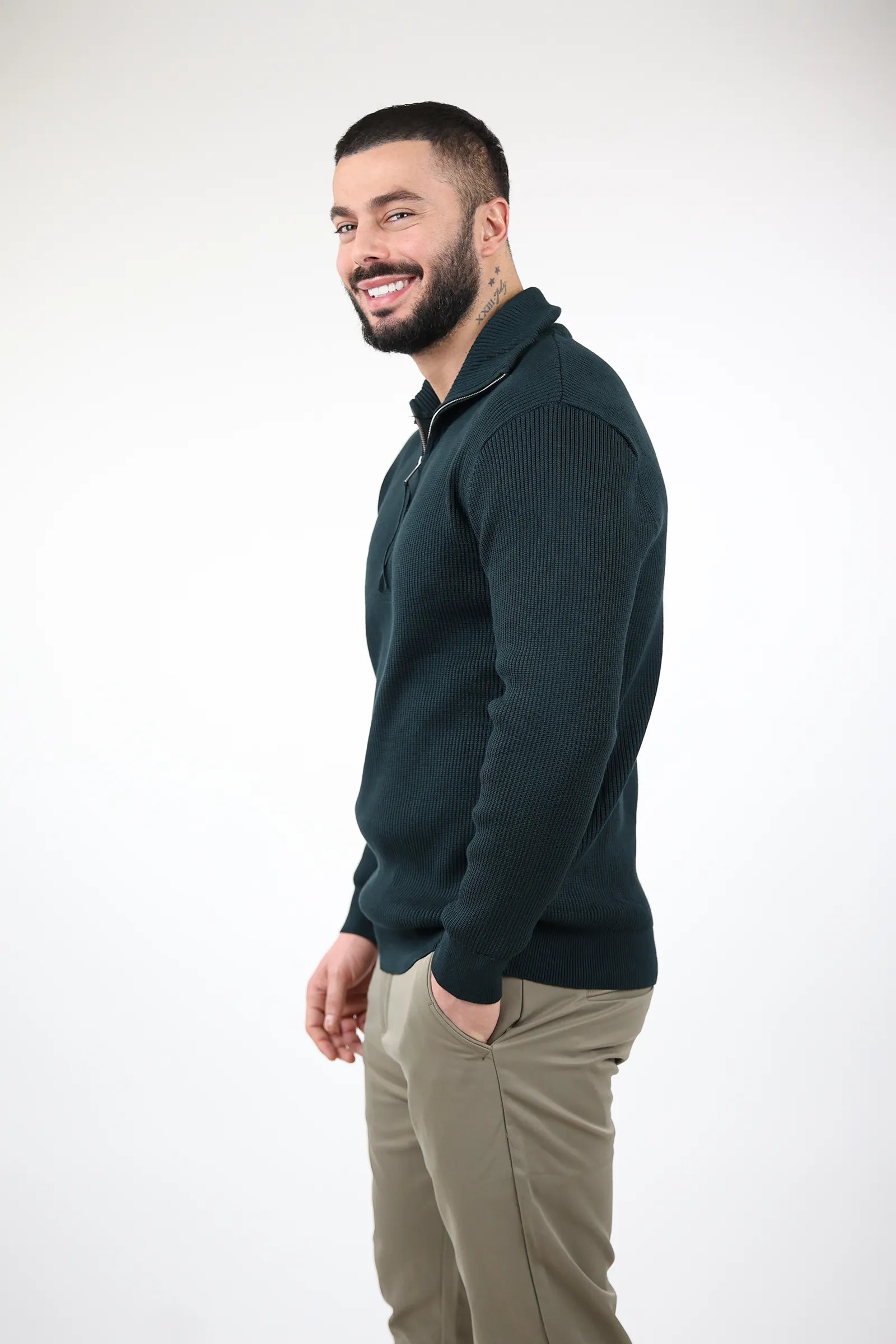 XHEMPER Funnel Neck Rib