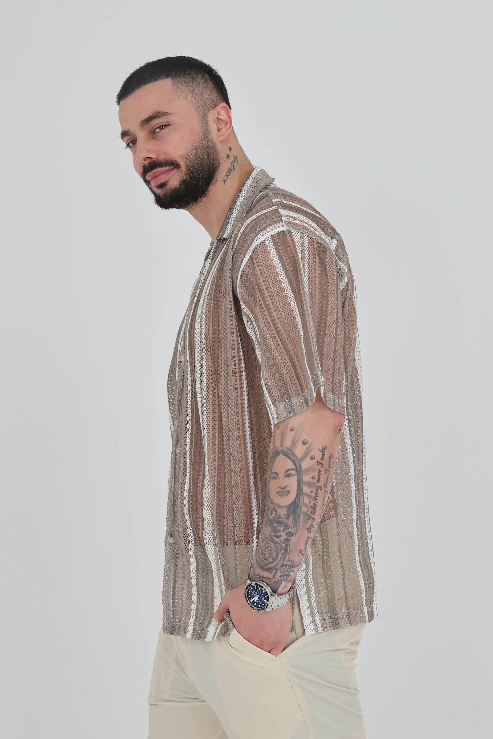 Kemishe striped crochet