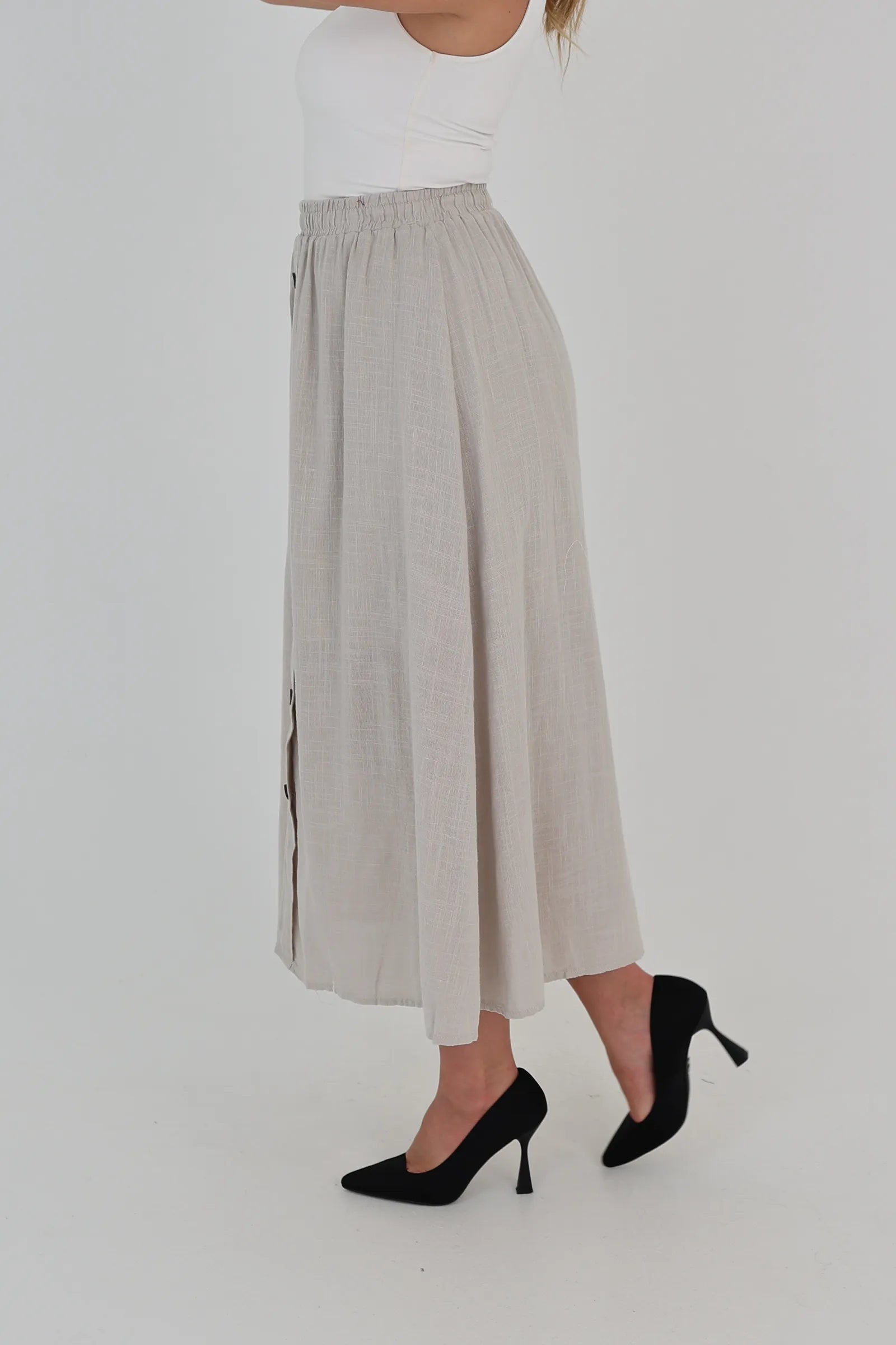 Fund elastic waist midi