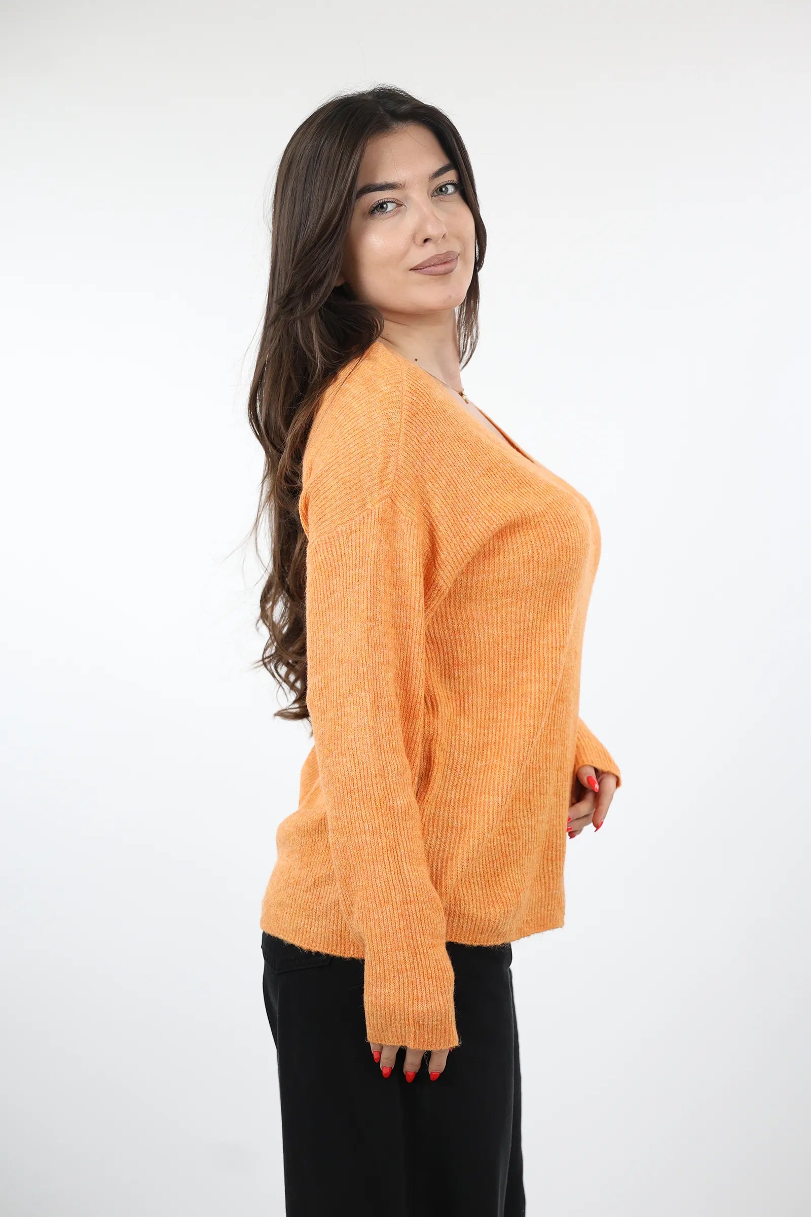 XHEMPER Deep V Knit