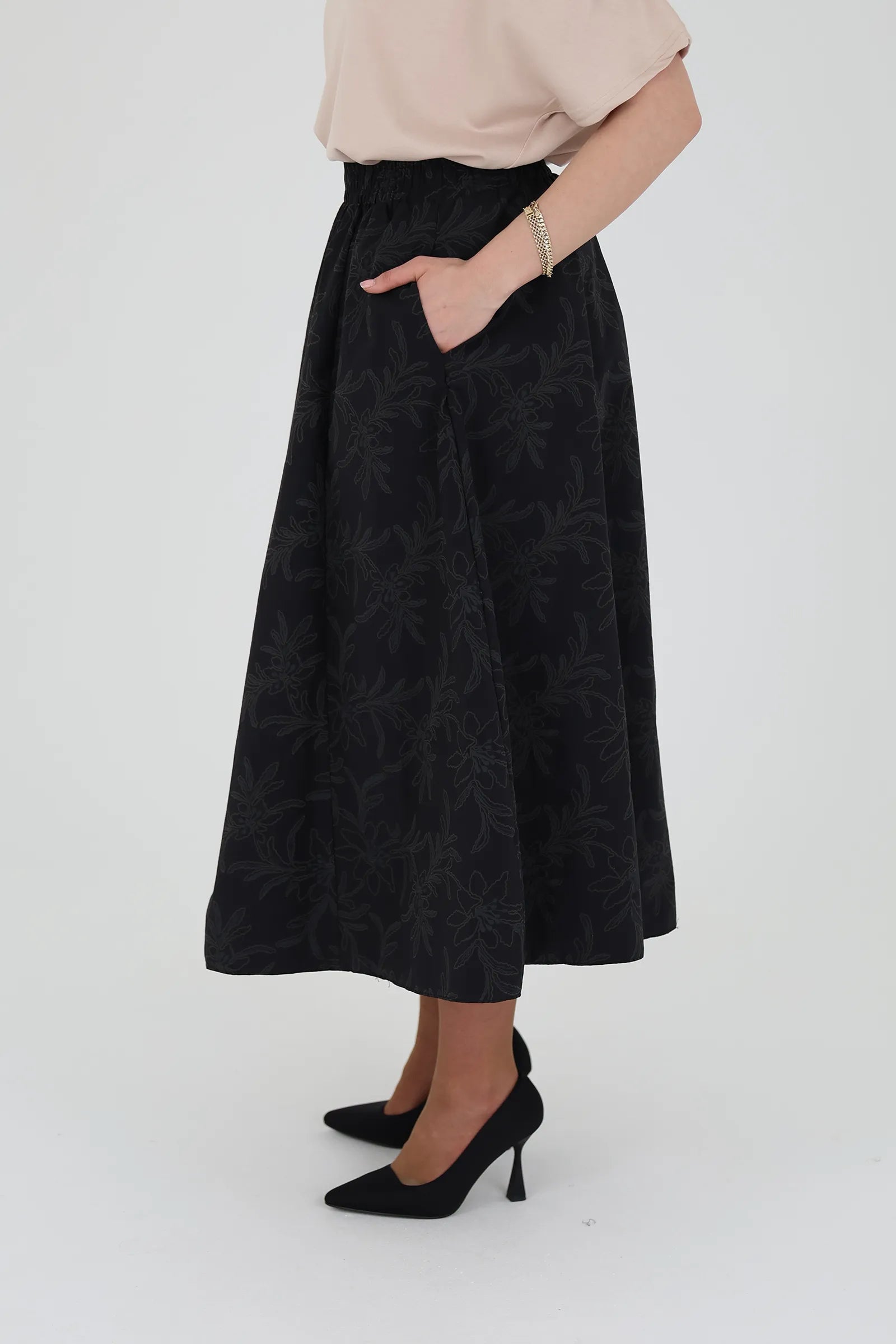 Fund floral midi