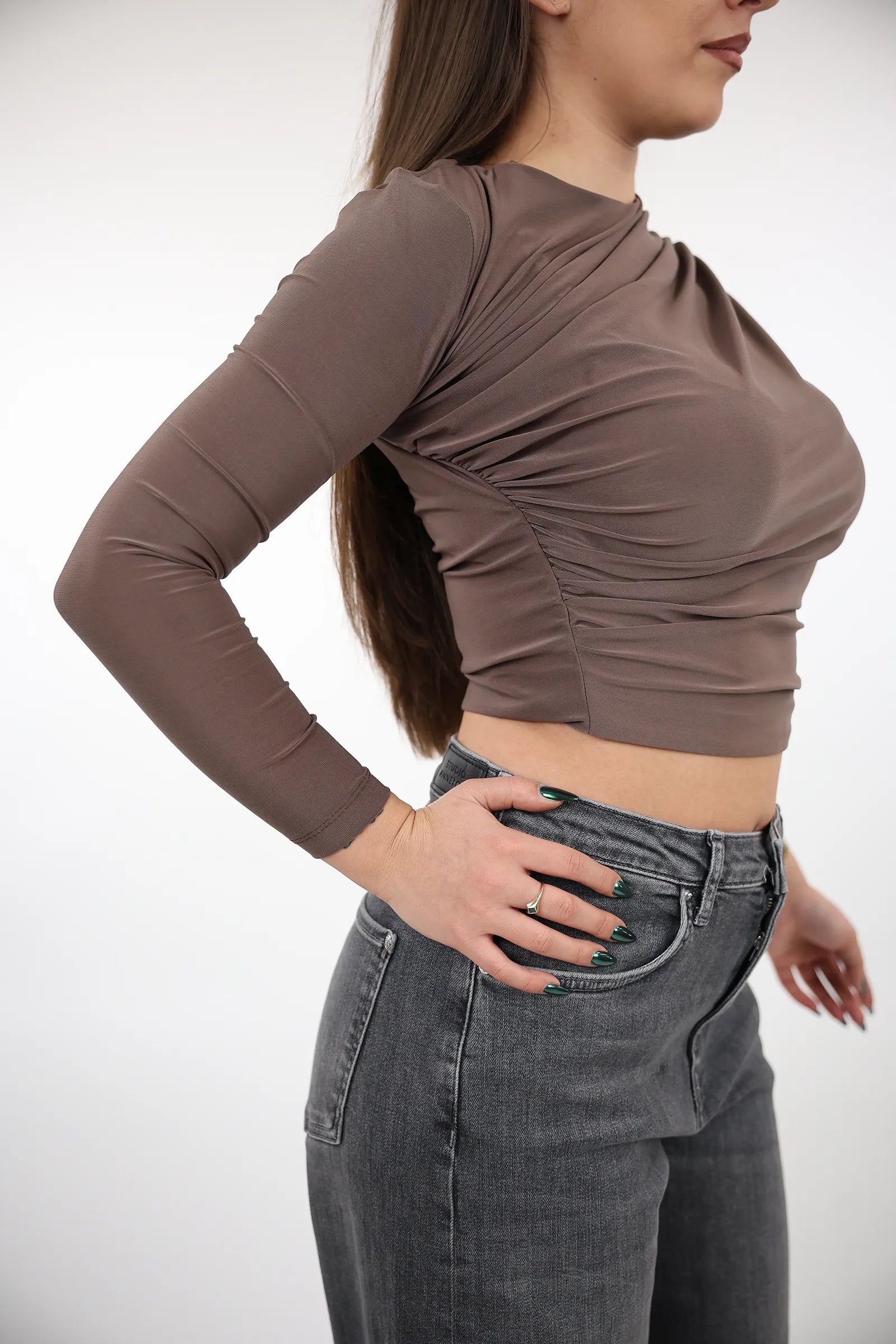 BLUZË Ruched Crop Top