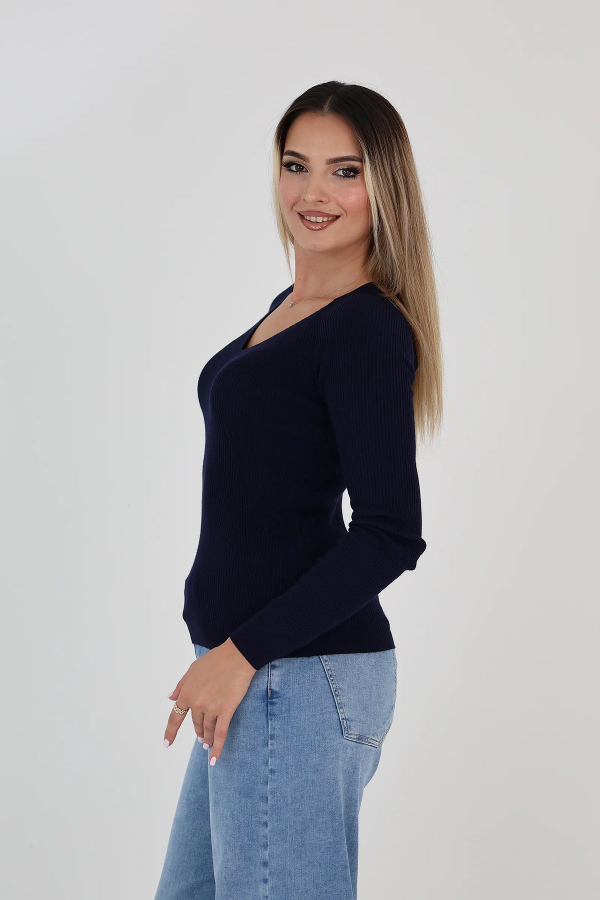 Bluze v-neck knit