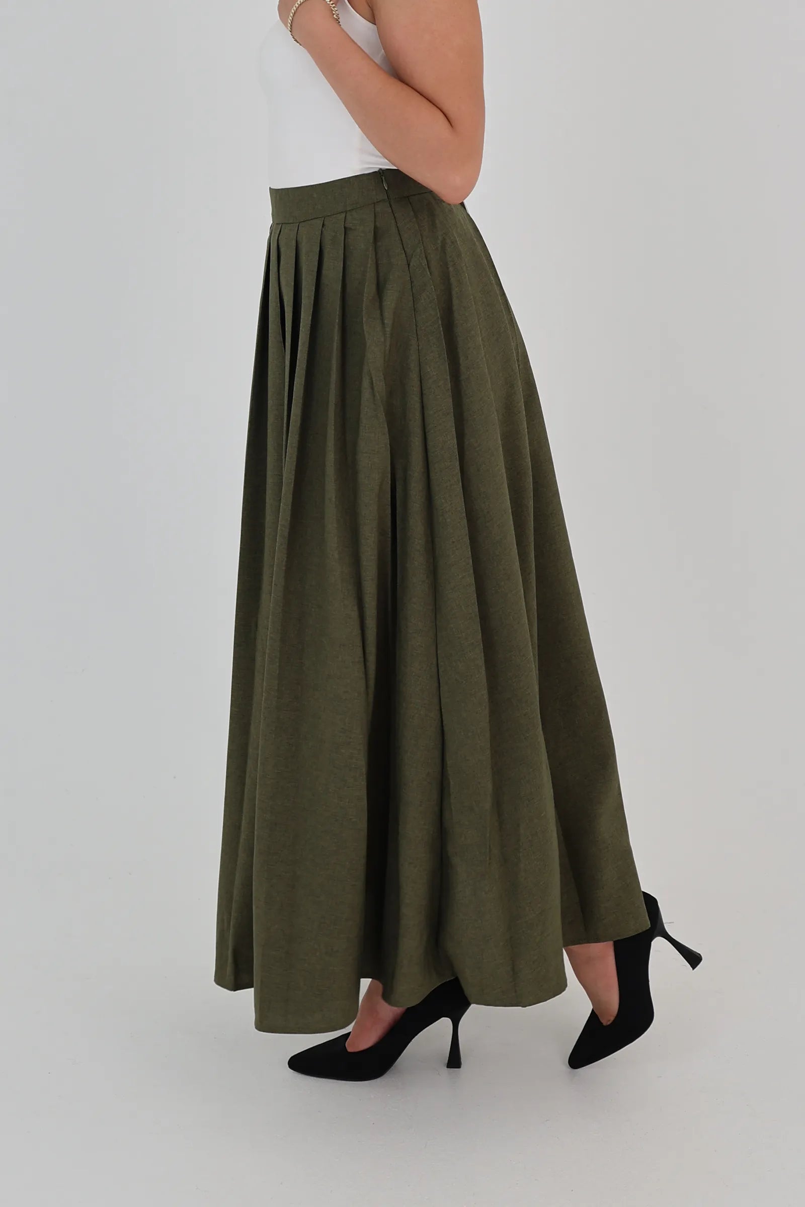 Fund maxi pleated skirt