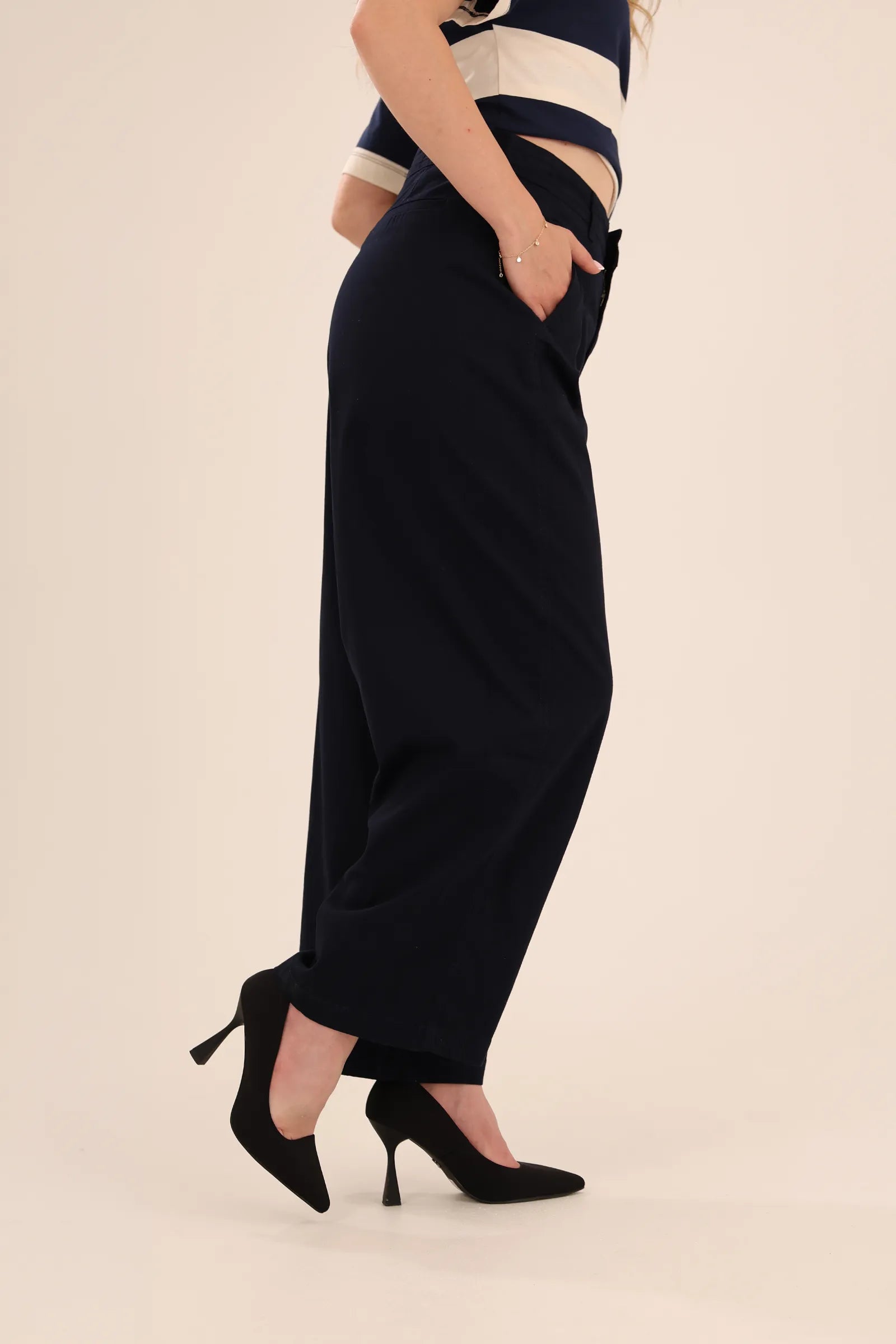 Pantallona wide leg chino