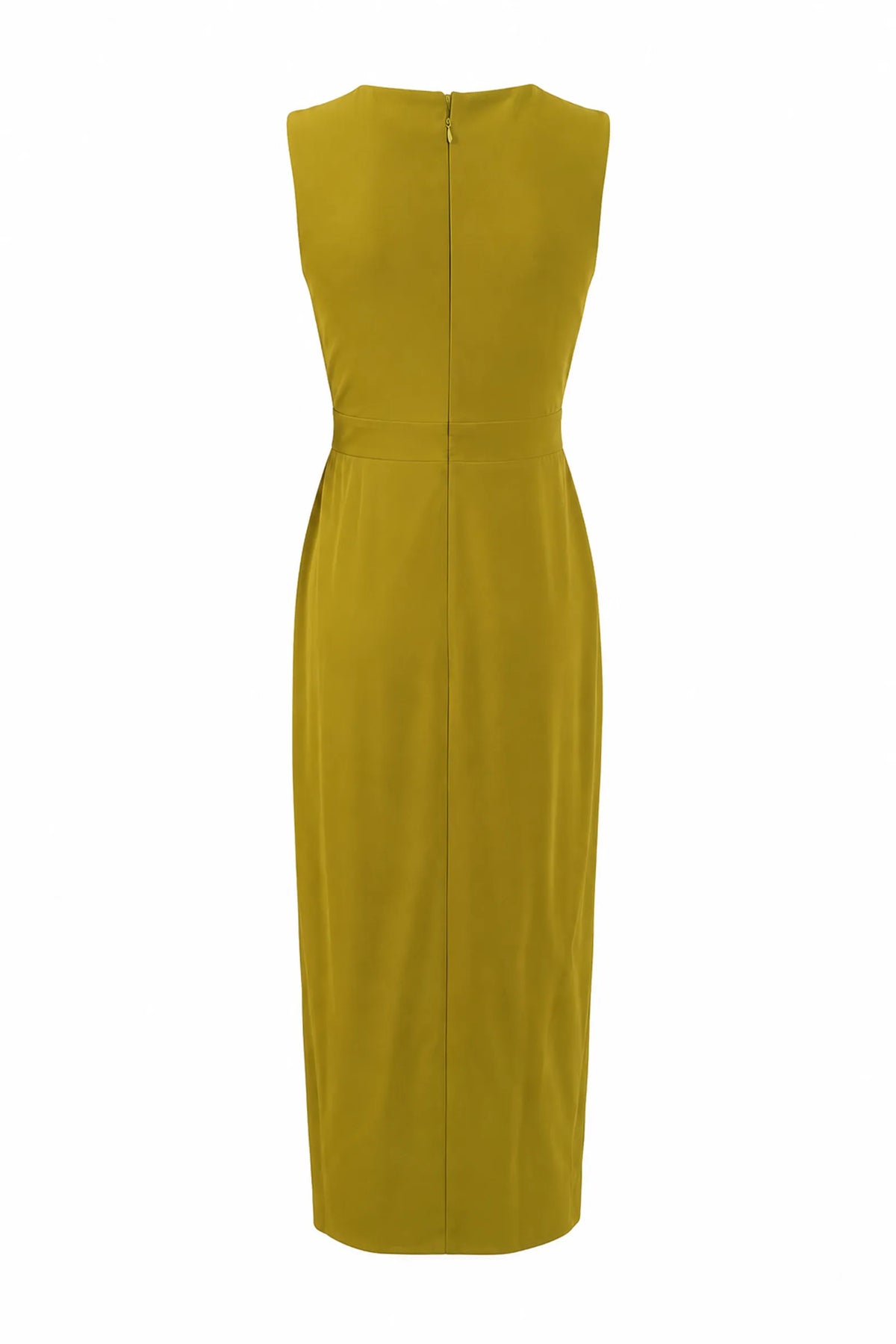 Fustan olive pleated