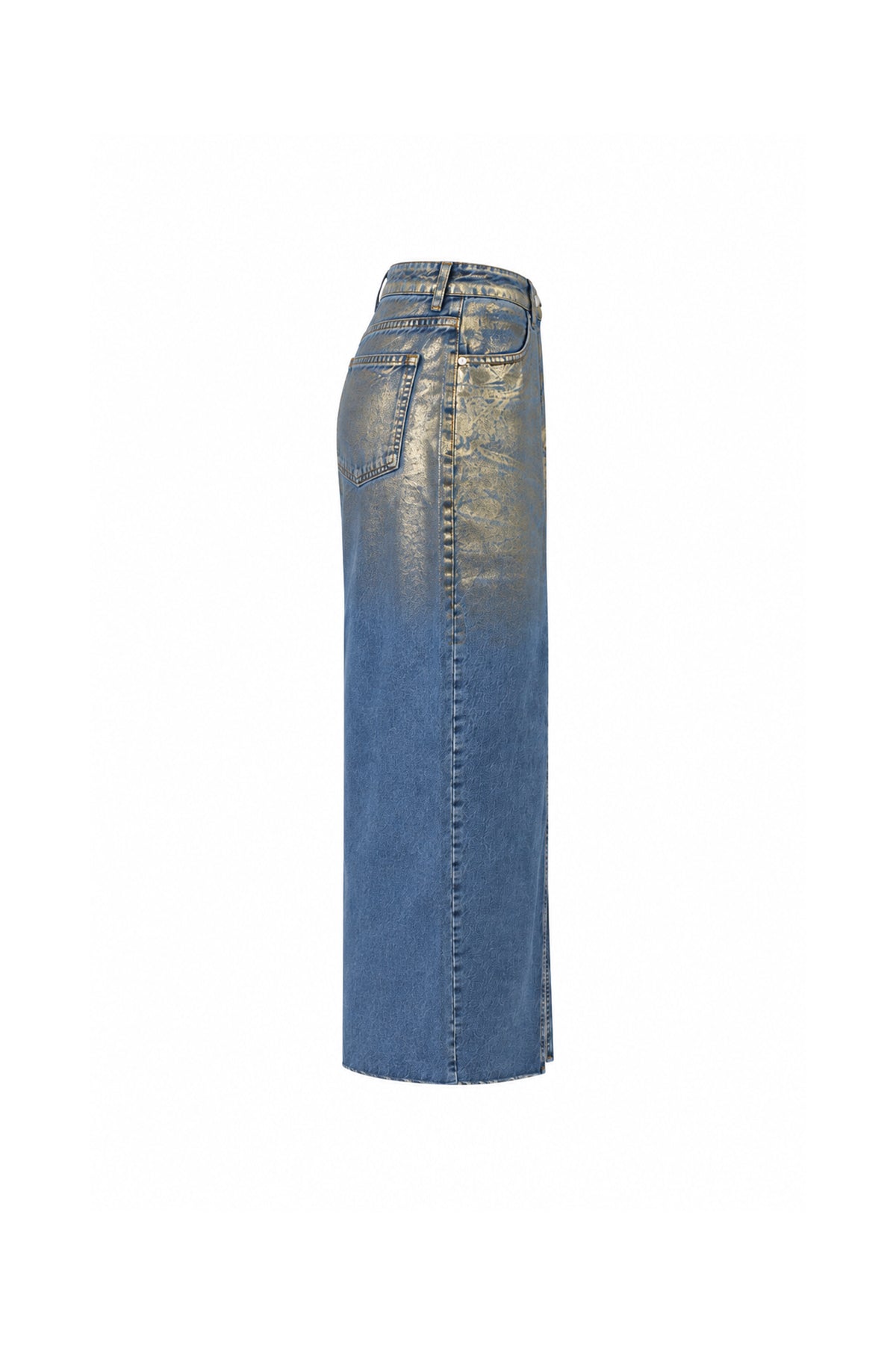 Fund metallic gold denim