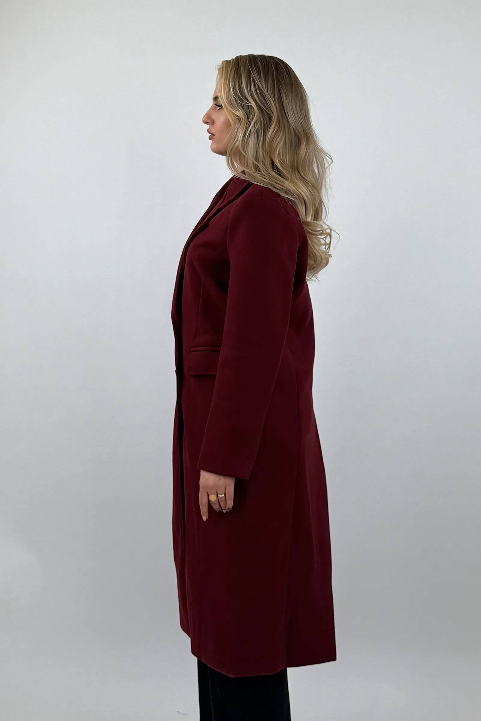 Pallto wool look midi