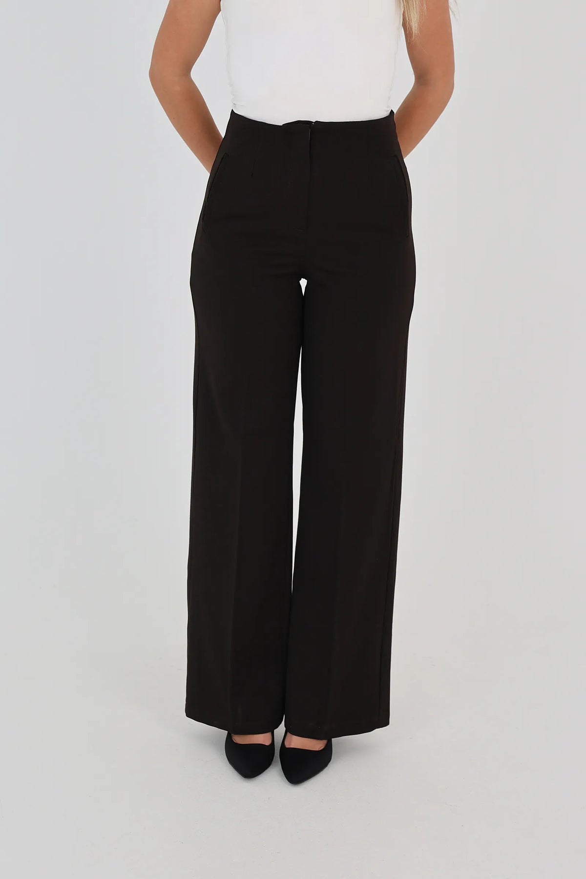 Pantallona wide-leg cropped