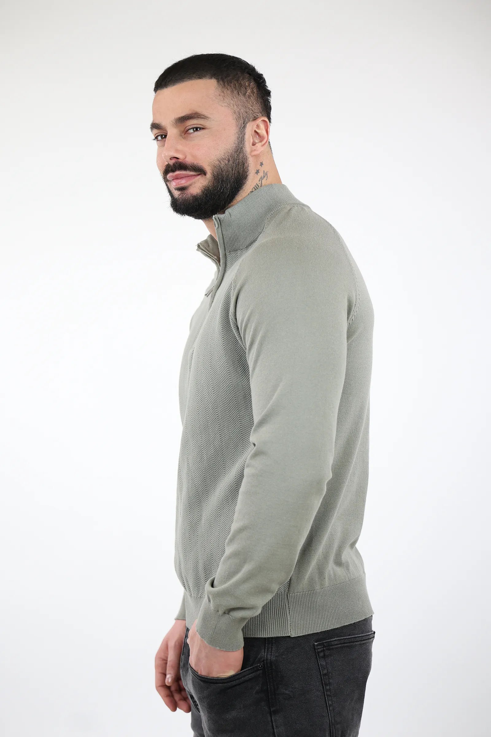 XHEMPER zip top knit