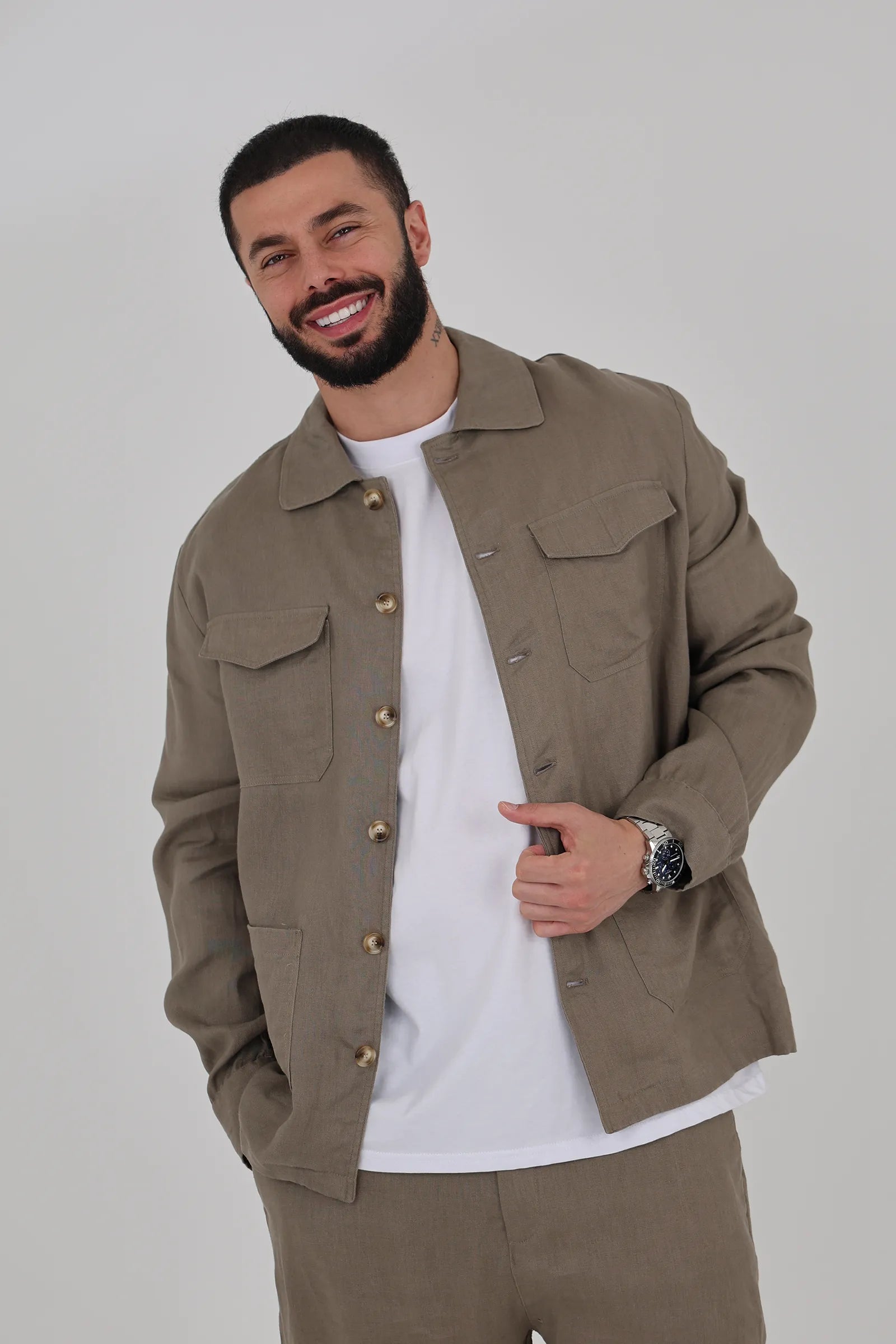 Sako linen shacket
