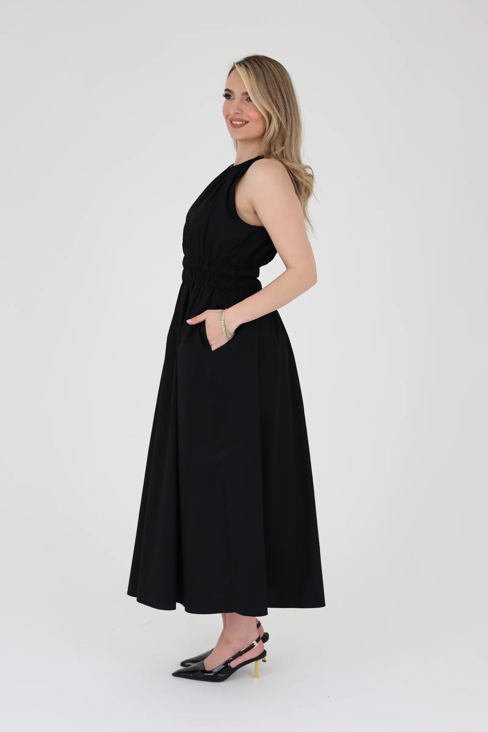 Fustan gathered waist