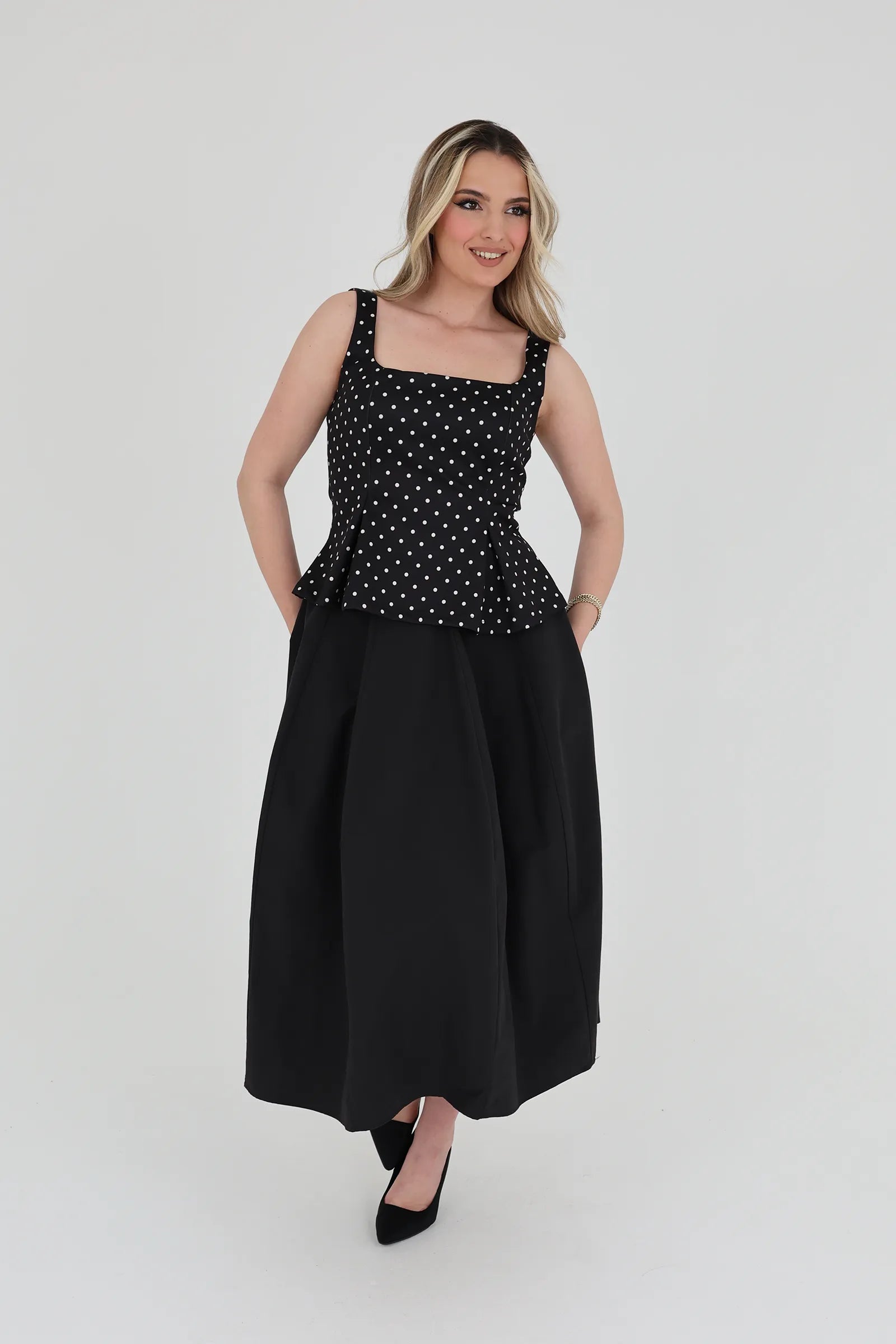 Maice black polka dot