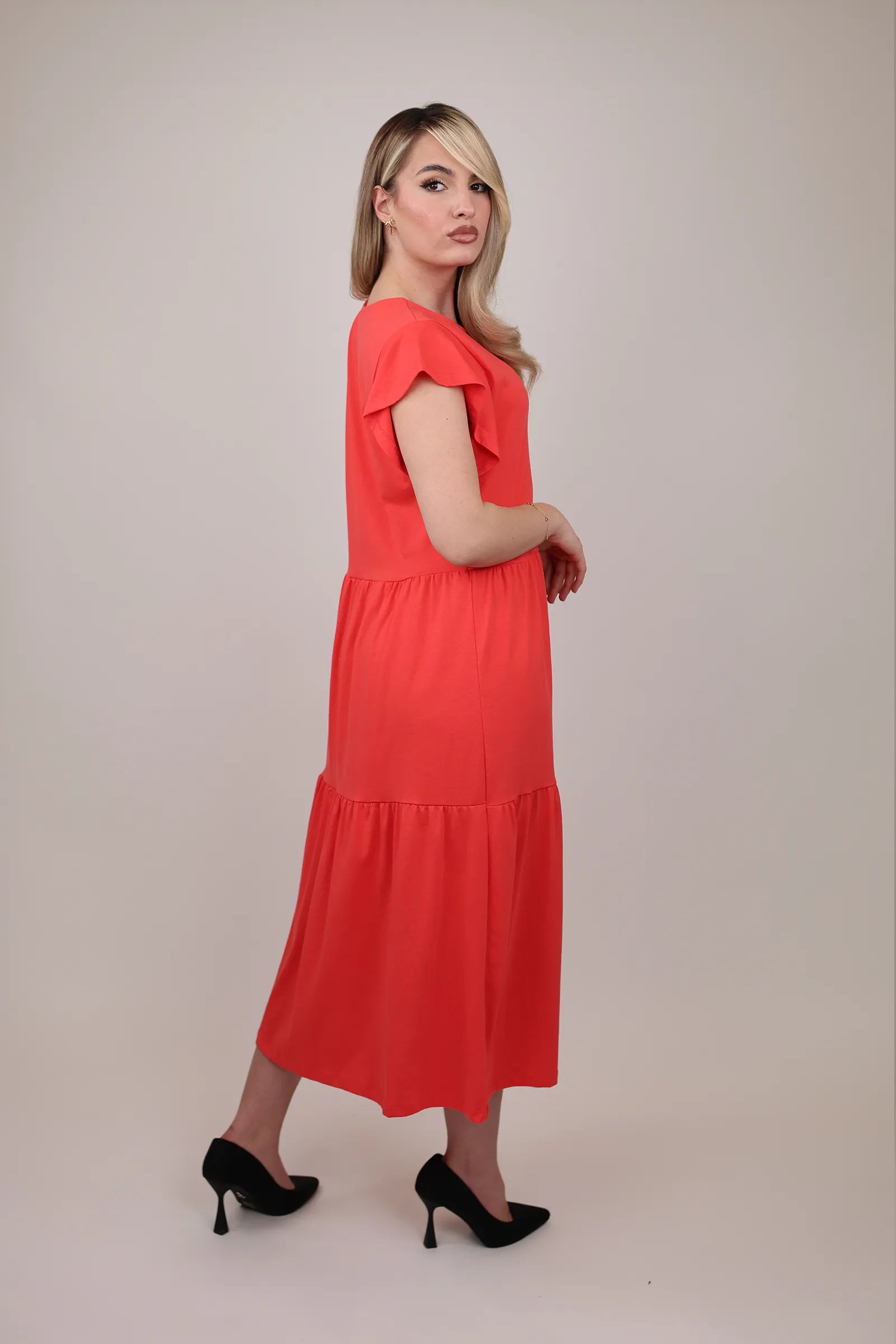 Fustan ruffle tiered