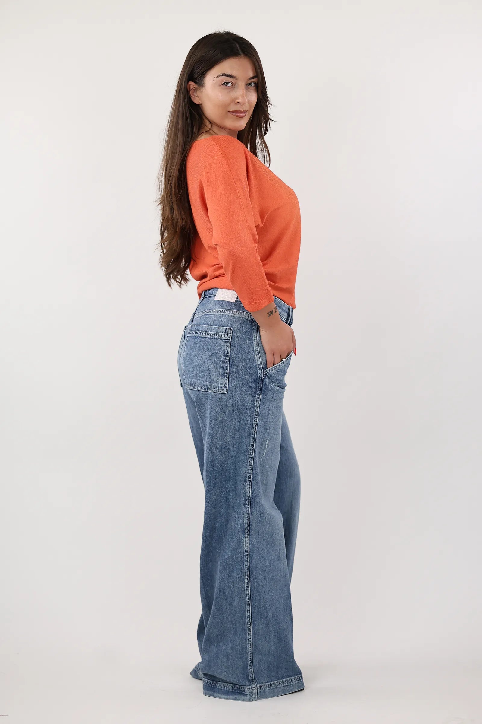 BLUZË ORANGE CROP